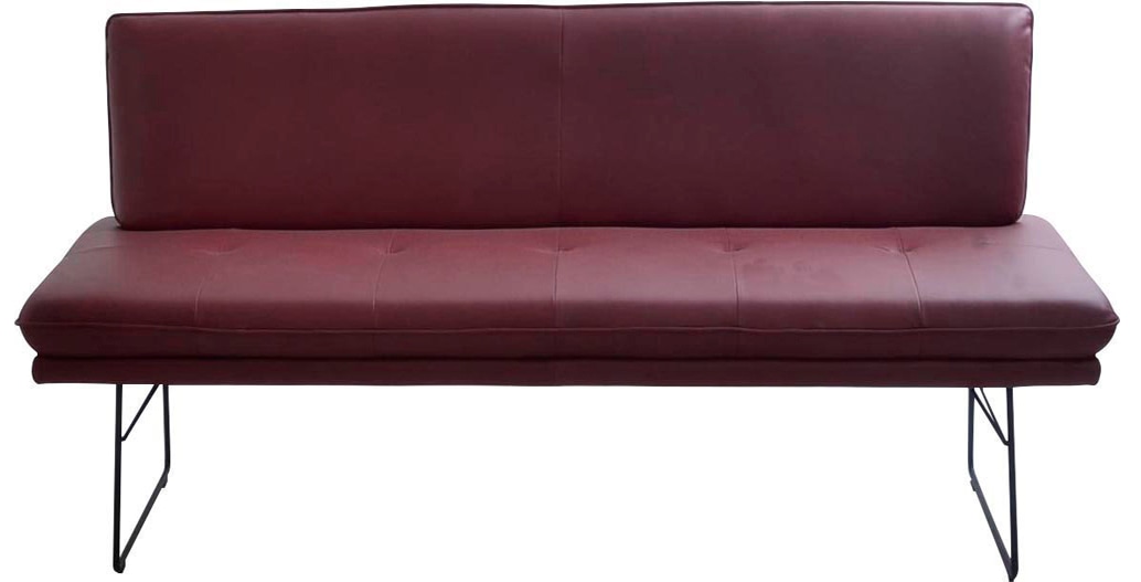 Polsterbank K+W KOMFORT & WOHNEN, rot (cabernet), B:172cm H:87cm T:65cm, Sitzbänke, Polsterbank, Polsterbank in Spitzkissenoptik, Sitzsteppung, in 2 Größen wählbar