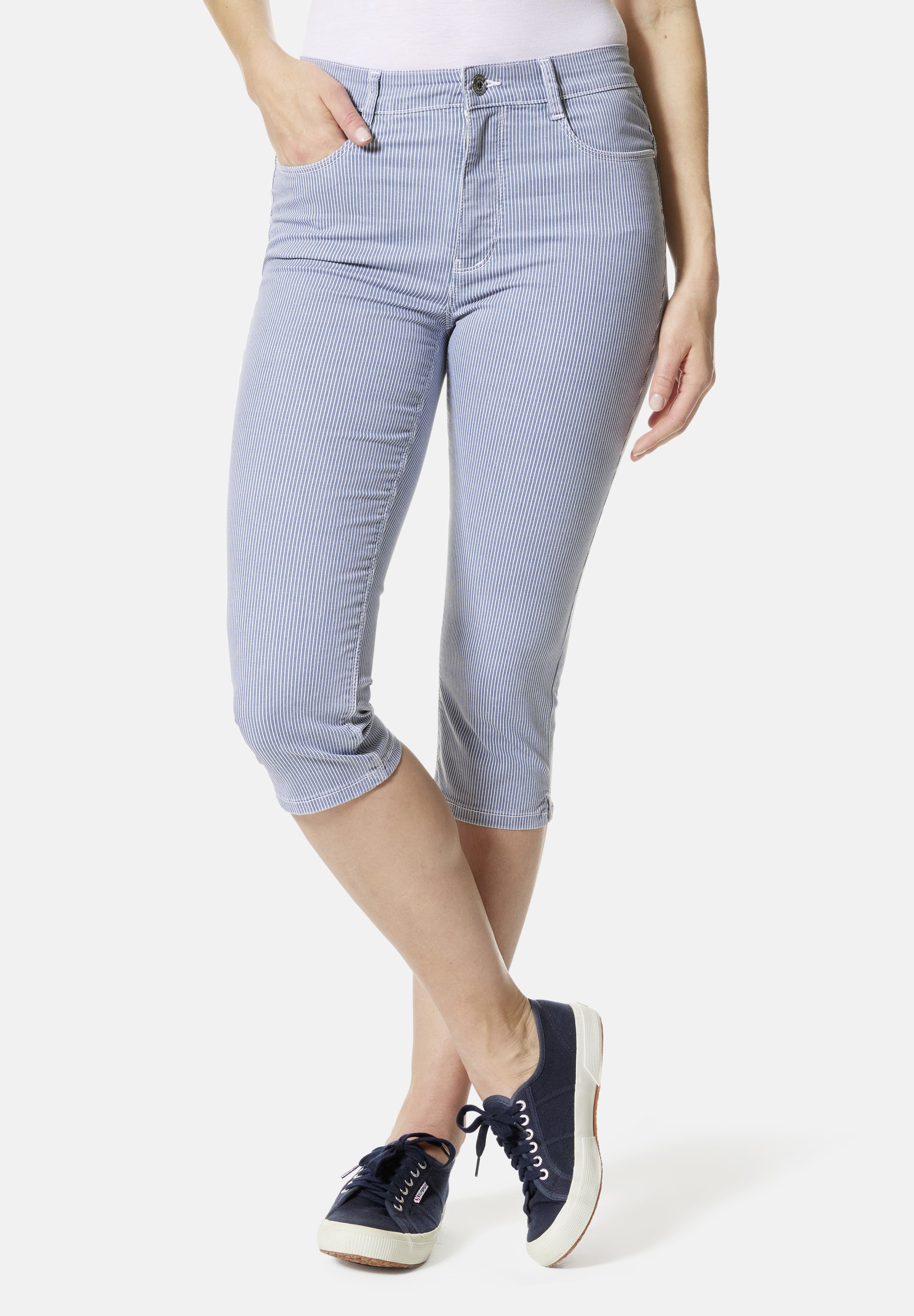 STOOKER WOMEN 7/8-Jeans "Stripe Capri Skinny Fit Jeans" Skinny Fit Casual C günstig online kaufen
