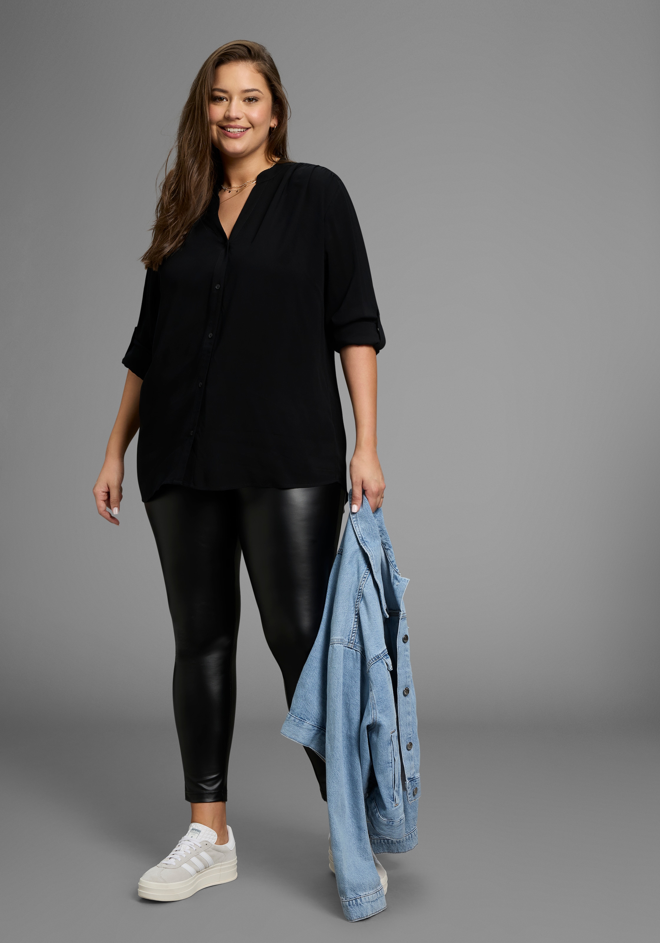 Laura Scott CURVE Longbluse, im Tunika Stil aus weicher Viskose - GROSSE GRÖSSE