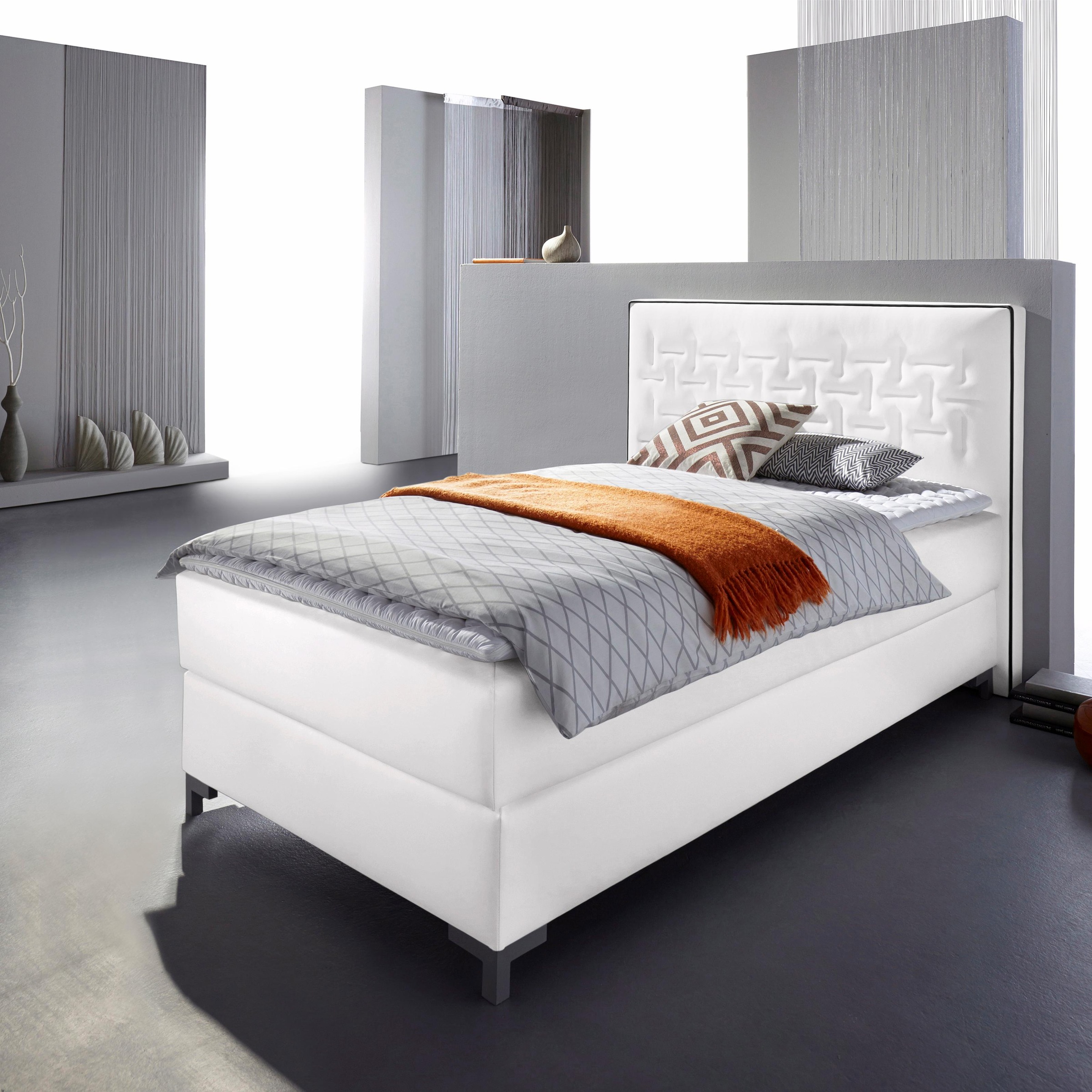 Home affaire Boxspringbett "Coos" mit besonderer Steppung im Kopfteil, 3 Ma günstig online kaufen