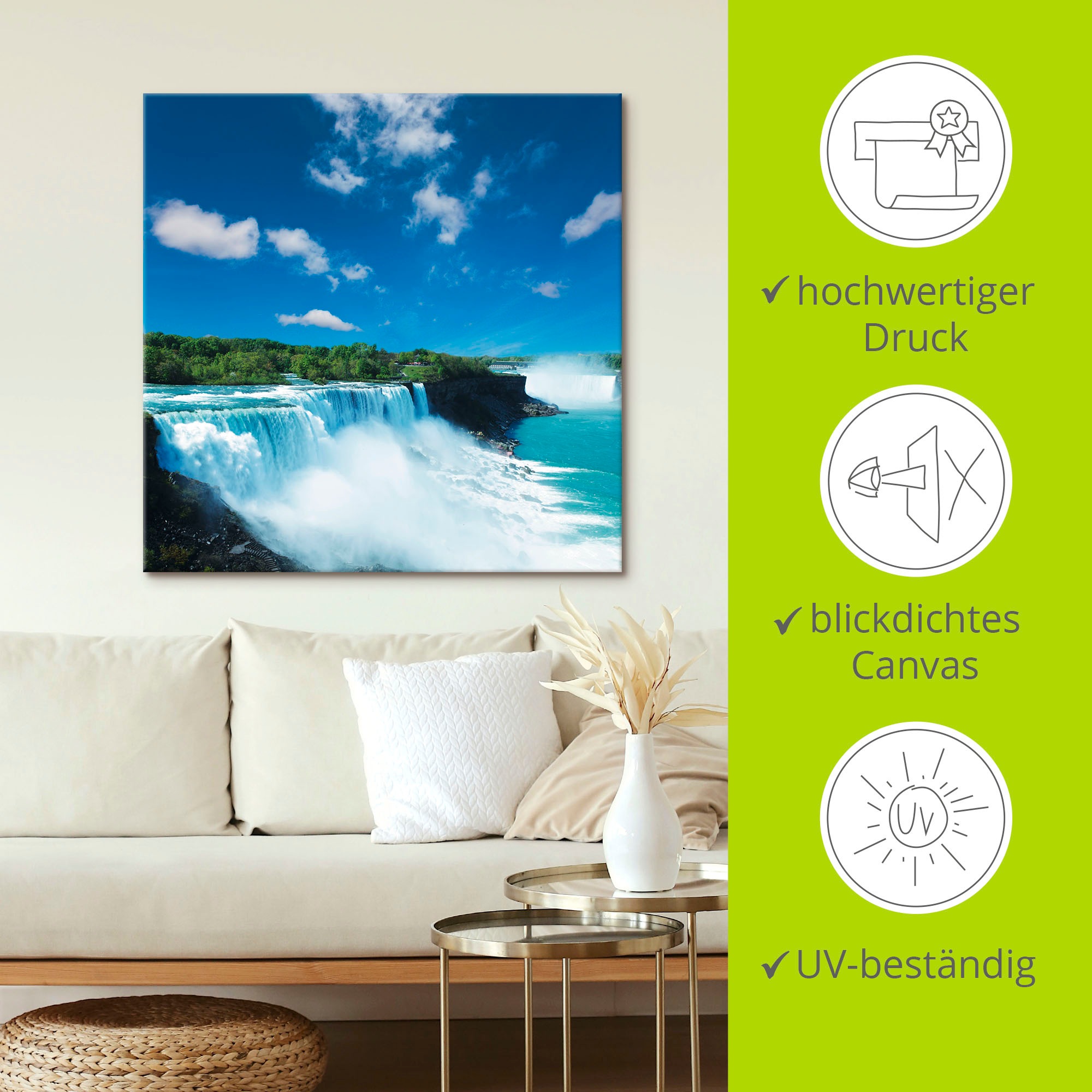Artland Wandbild »Niagara«, Gewässer, (1 St.), als Alubild, Outdoorbild, Leinwandbild in verschied. Größen