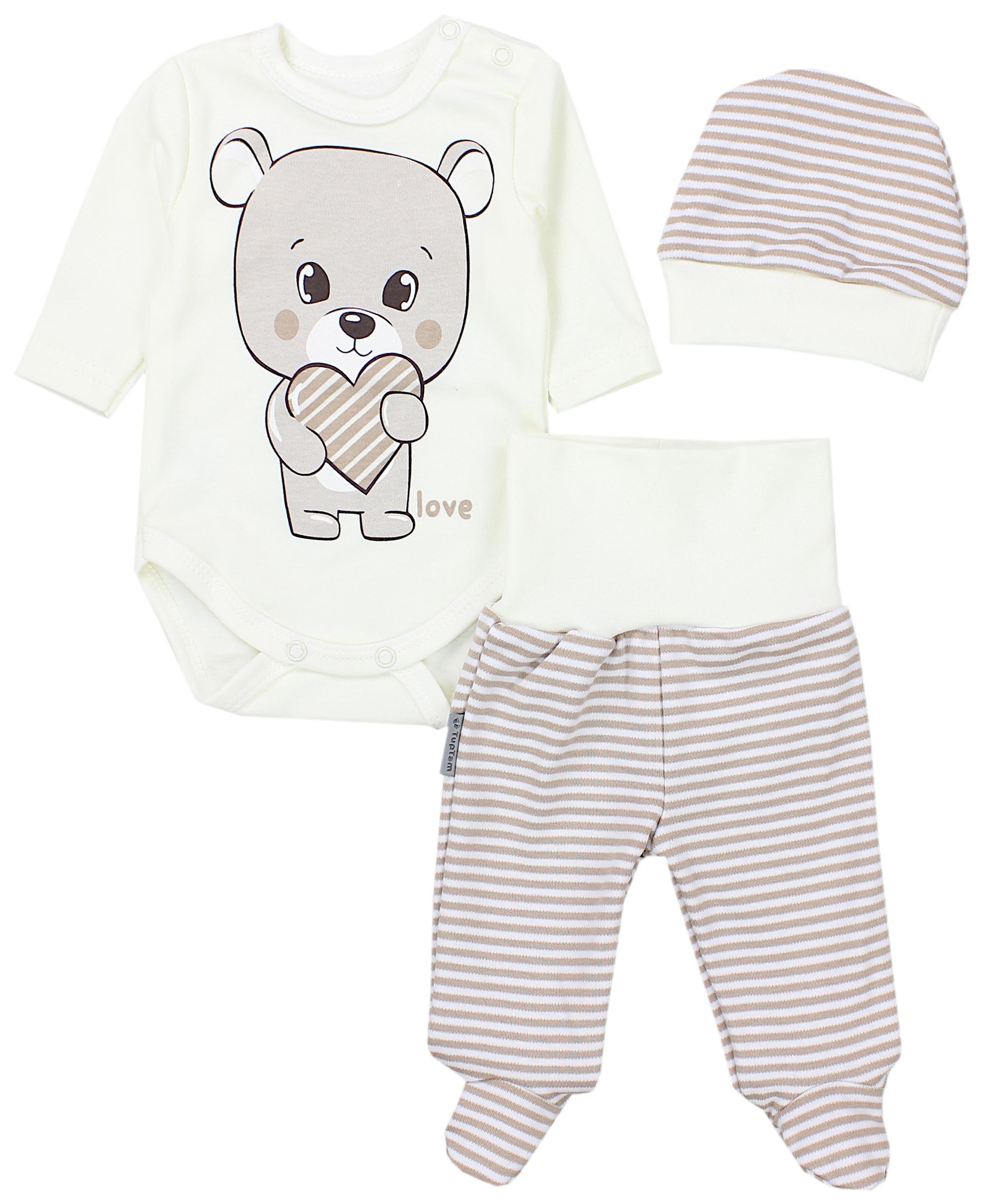 TupTam Langarmbody "Set Baby Bekleidungsset Langarmbody Hose Mütze3 teilig"