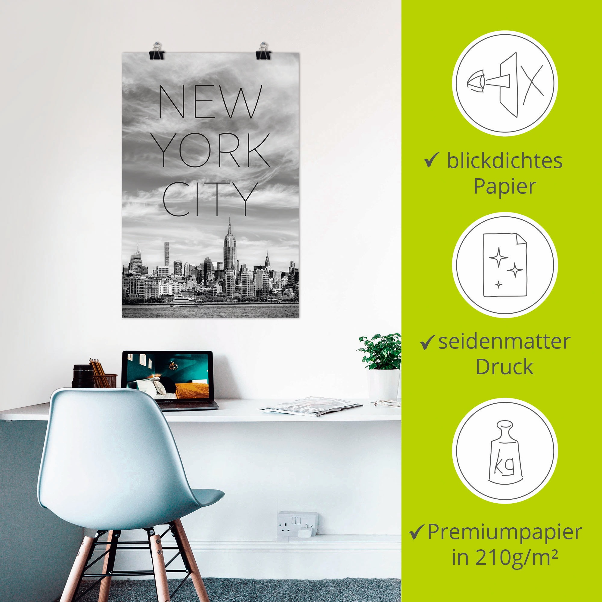 Artland Wandbild »NYC Midtown Manhattan«, New York, (1 St.), als Leinwandbild, Poster in verschied. Größen