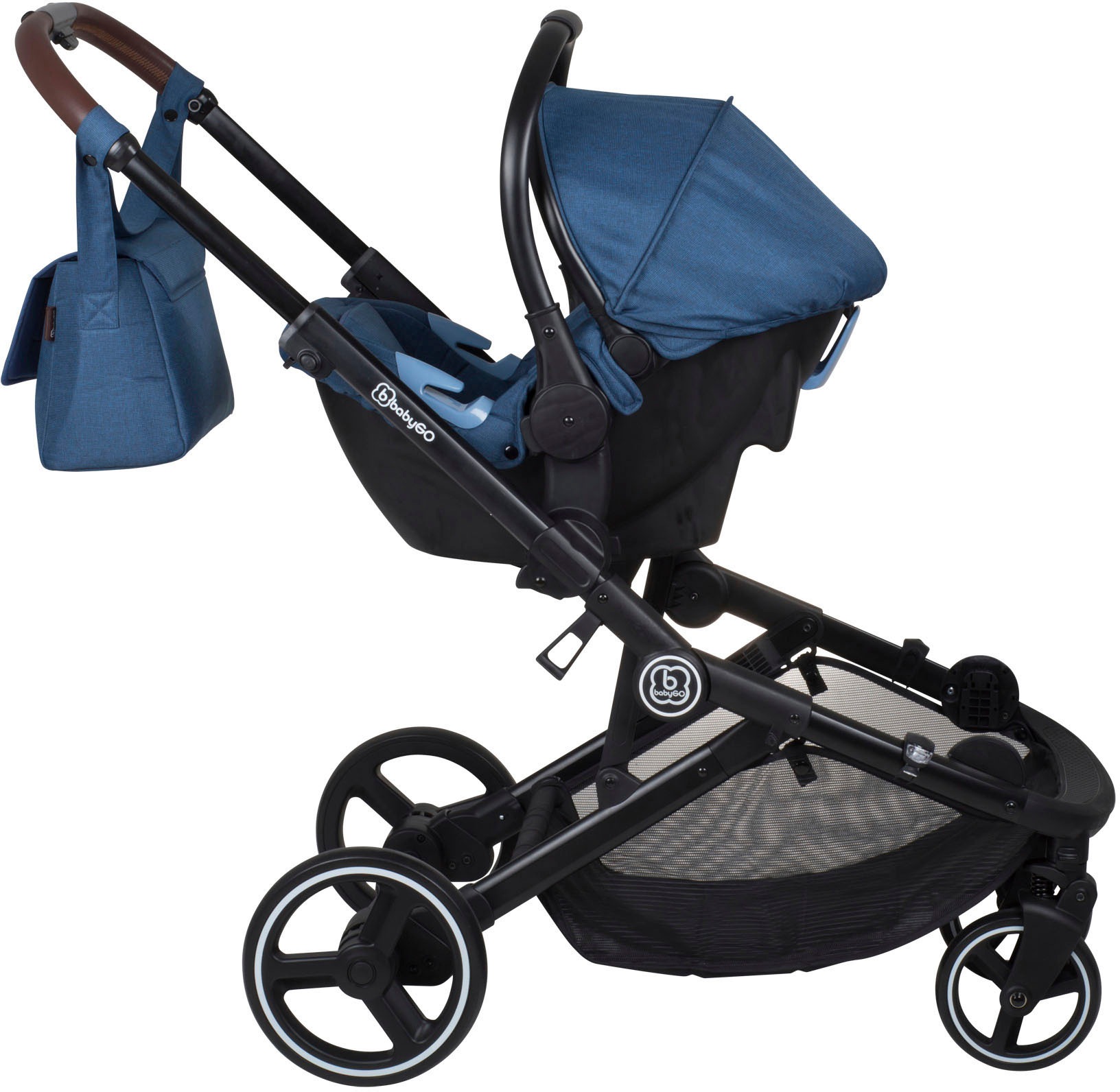 BabyGo Babyschale »Twinner, blau«, Twinner für Adapter, 2 Klasse inkl. 0+ Kinderwagen (bis für BAUR 13 ▷ kg), 