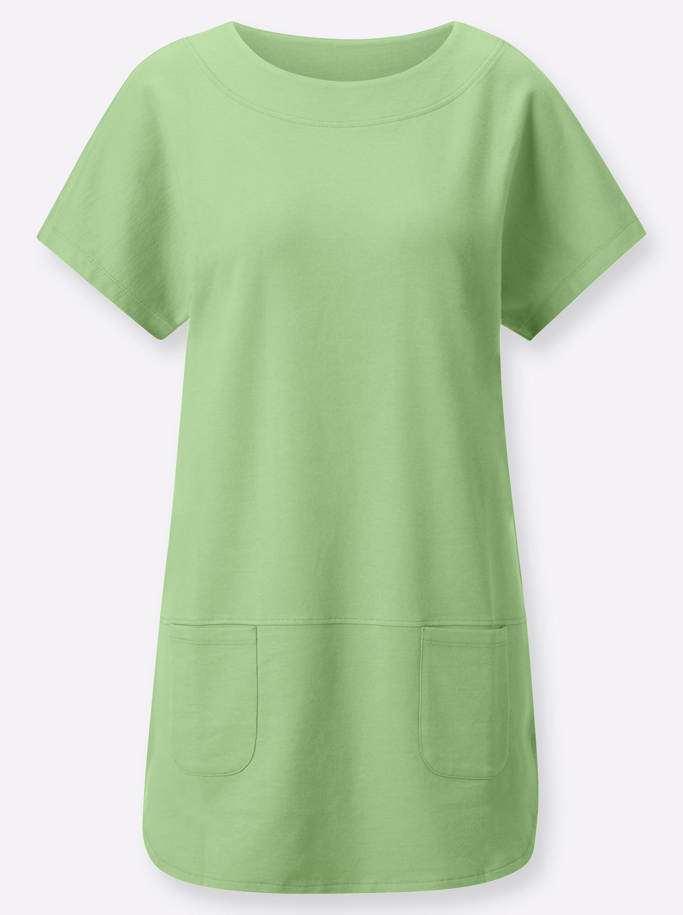 Longshirt CLASSIC BASICS "Longshirt", Damen, Gr. 44, grün (reseda), 100% Baumwolle, unifarben, Rundhals, Shirts Longshirt 3