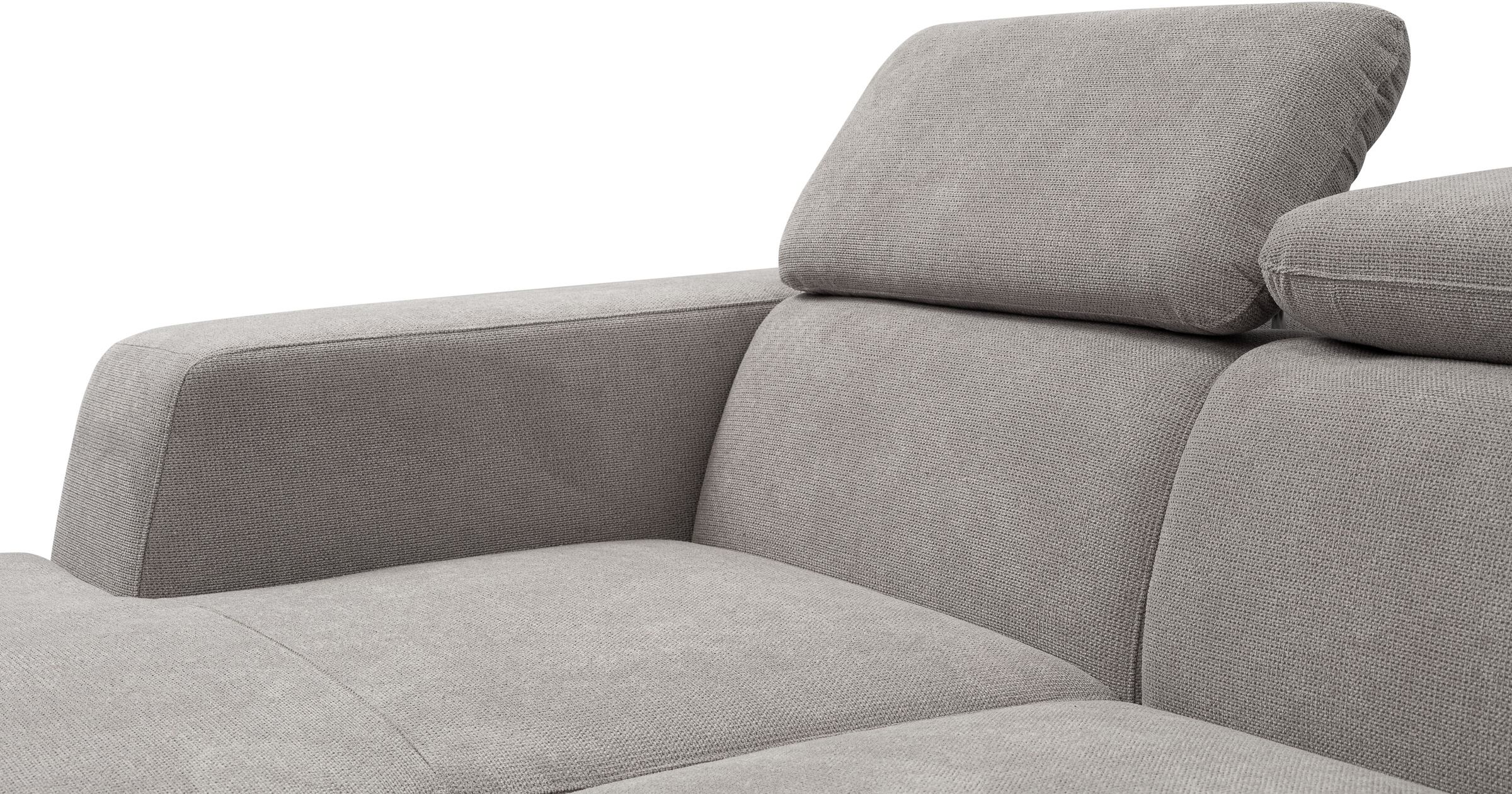 WERK2 Ecksofa »Cherry, modernes Sofa mit Komfortfunktionen, Breite 270cm, L-Form,«, bequem, mit verstellbaren Kopfteilen, Schlaffunktion und Bettkasten