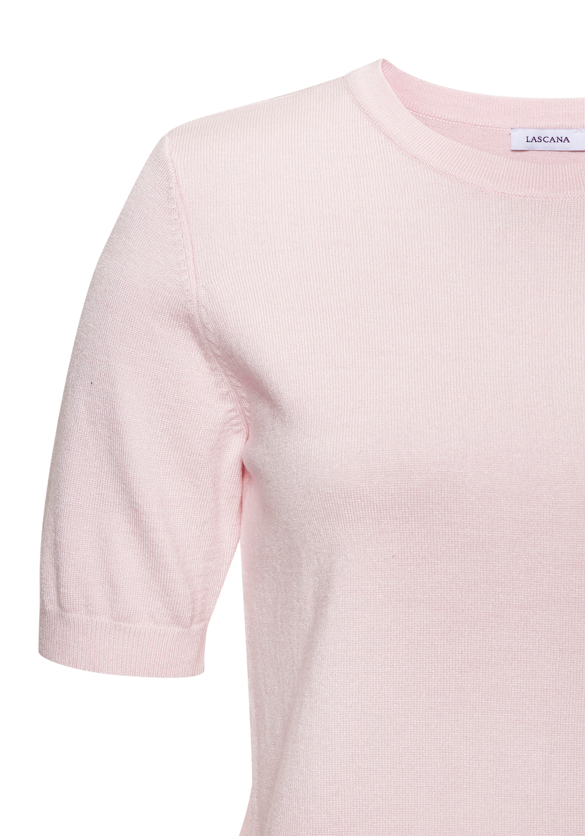 Thumbnail - LASCANA Kurzarmpullover in Feinstrick-Qualität, T-Shirt Pullover, basic