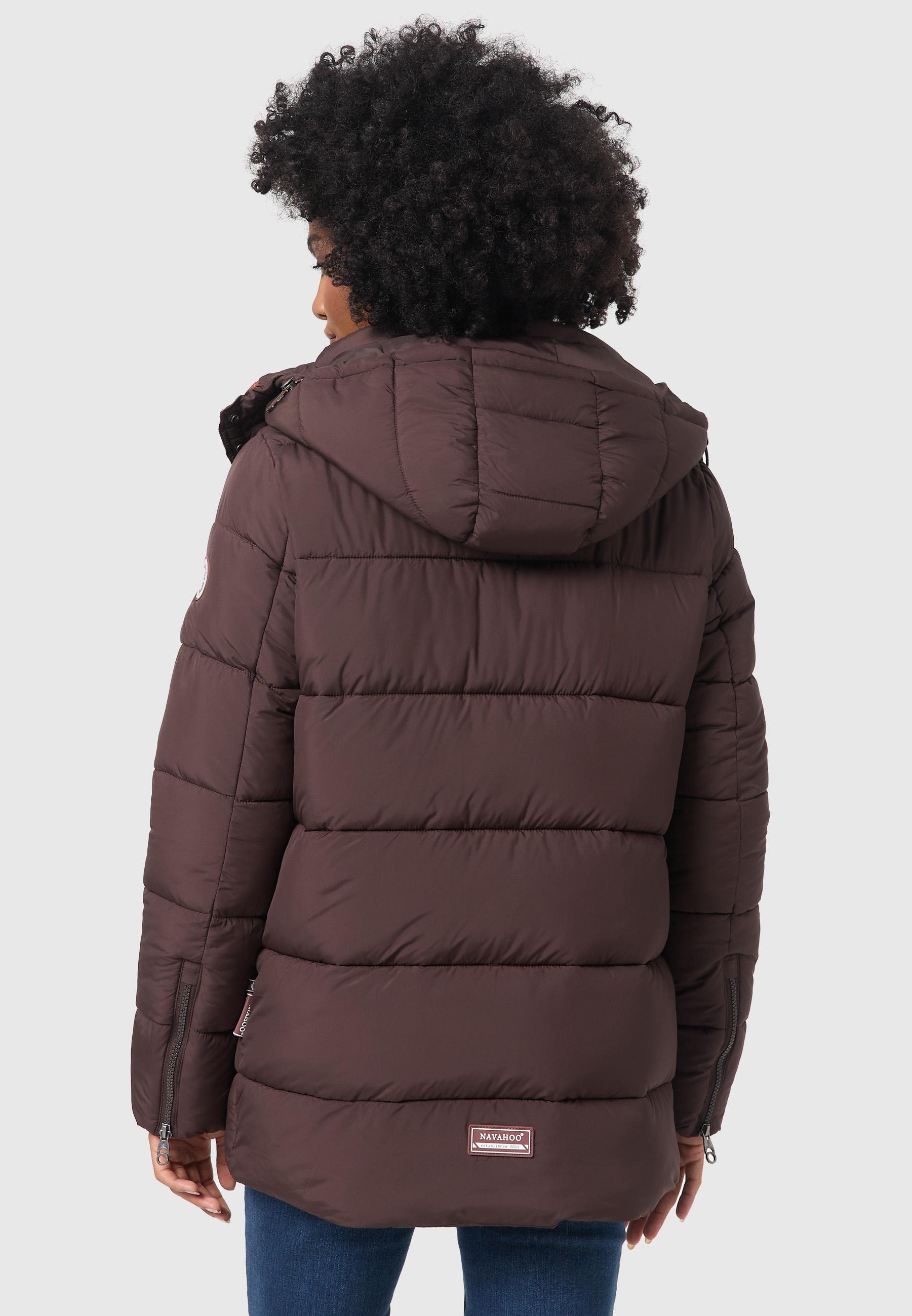 Navahoo Winterjacke »Wattewölkchen«, mit Kapuze, Modische Damen Steppjacke mit kontrastfarbenen Details