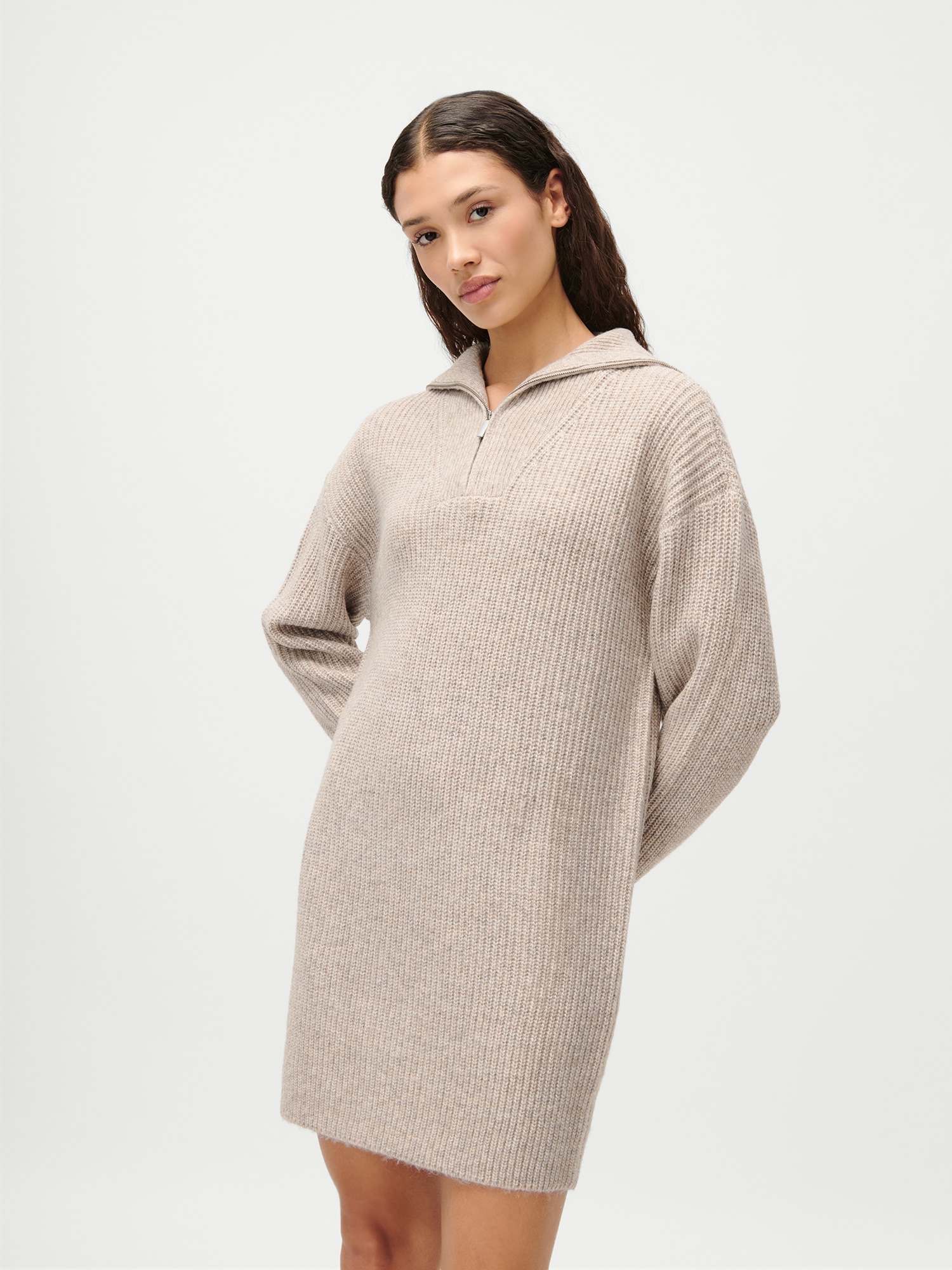 LeGer Strickkleid "Noelia Dress" Stehkragen mit Reißverschluss, Grobstrick günstig online kaufen