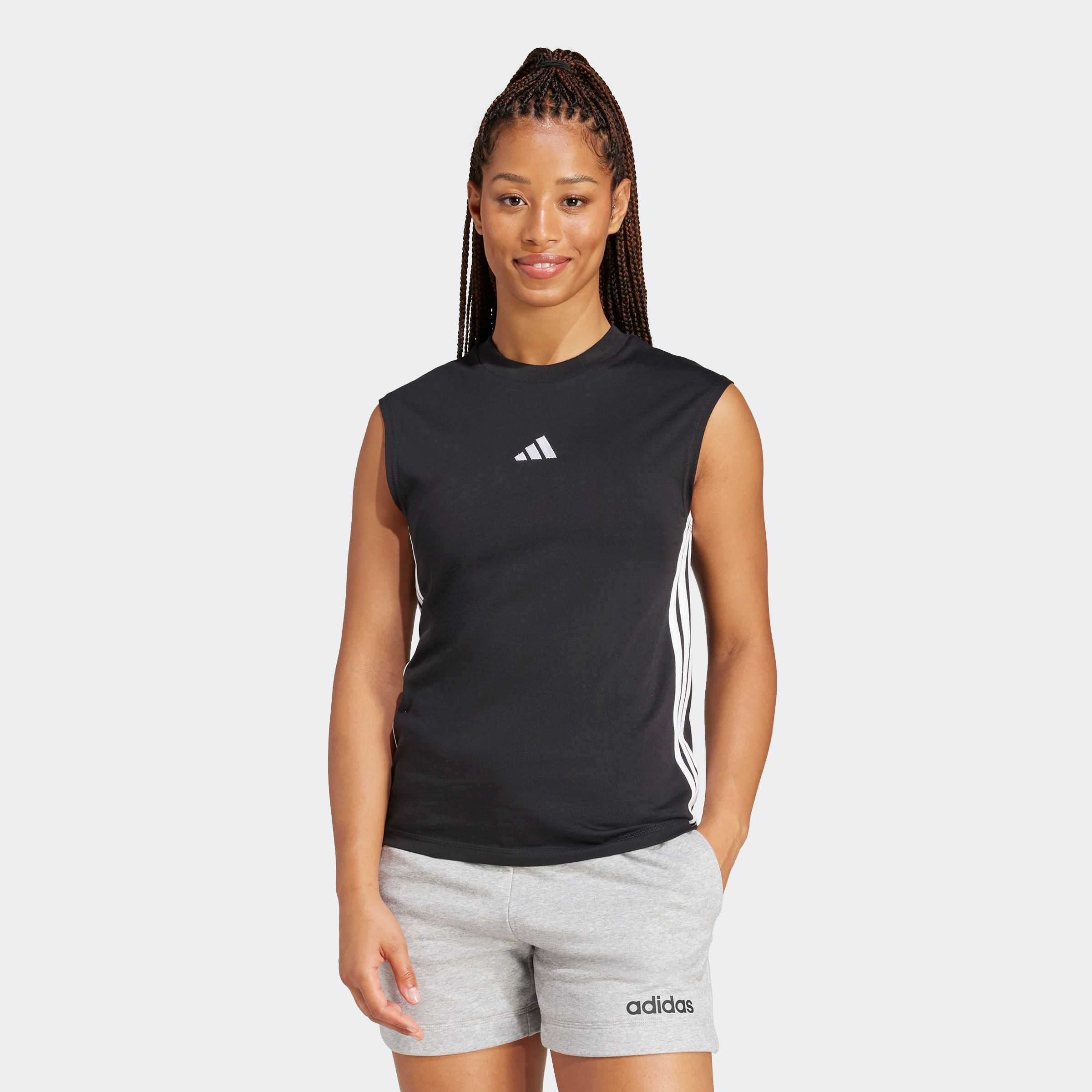 adidas Sportswear Tanktop "W 3S SJ TK" mit Rundhalsausschnitt, ohne Verschluss, für Erwachsene, aus Baumwolle