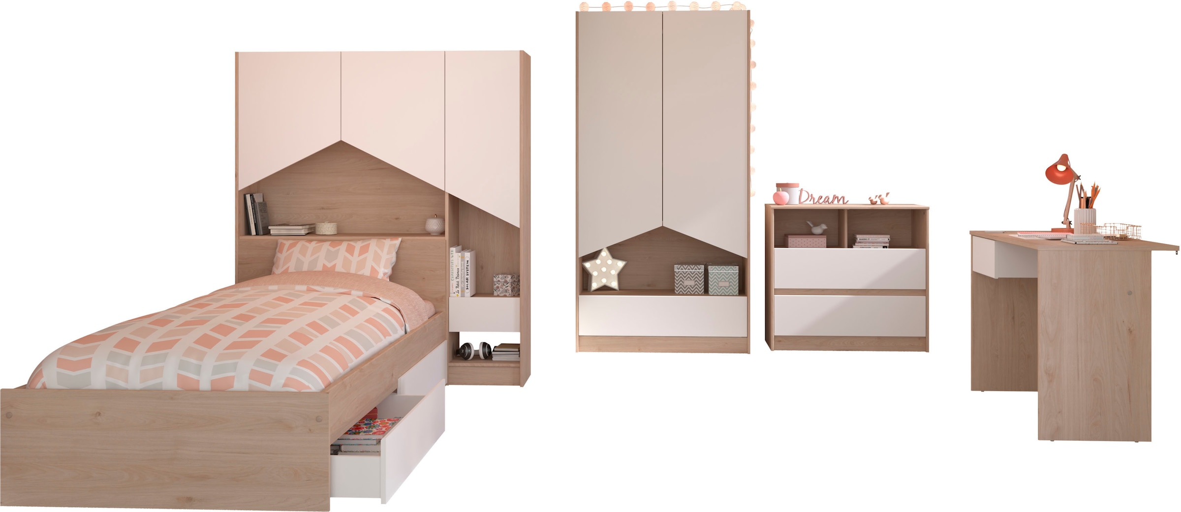 Parisot Jugendzimmer-Set, (Set, 6 tlg.)