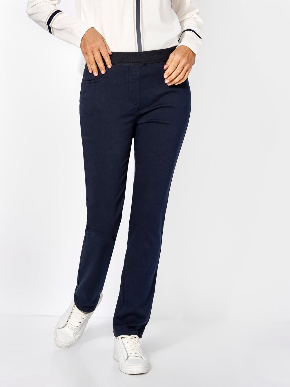 Relaxed Schlupfhose "My Darling Slim" mit breitem Jersey-Bund