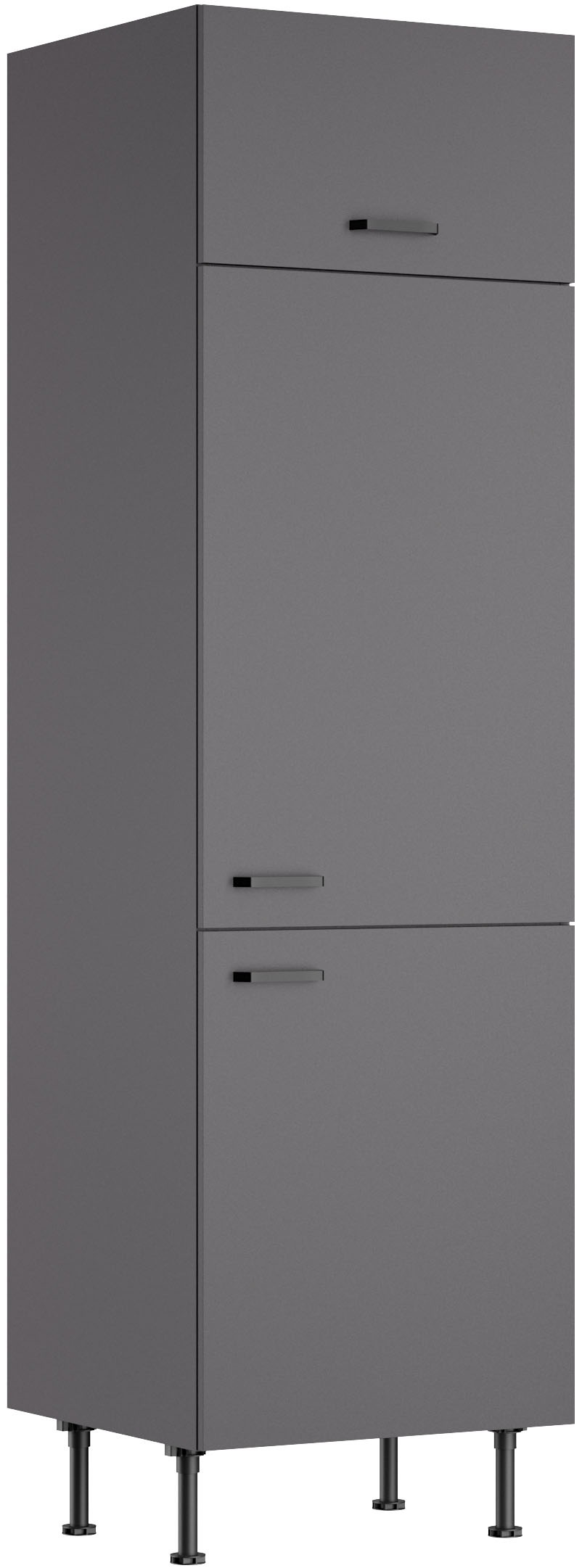 Kühlumbauschrank KOCHSTATION, B:60cm H:211,8cm T:58,4cmanthrazit, anthrazit, Schränke, "KS-Paula", 60 cm breit, 211 cm hoch, mit 1 Klappe, 2 Türen, 1