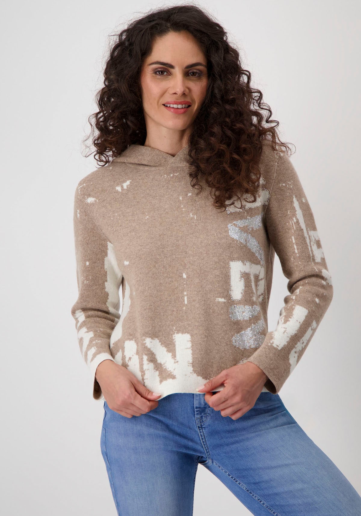 Monari Megztinis »Pullover Jacquard Schrift« ...