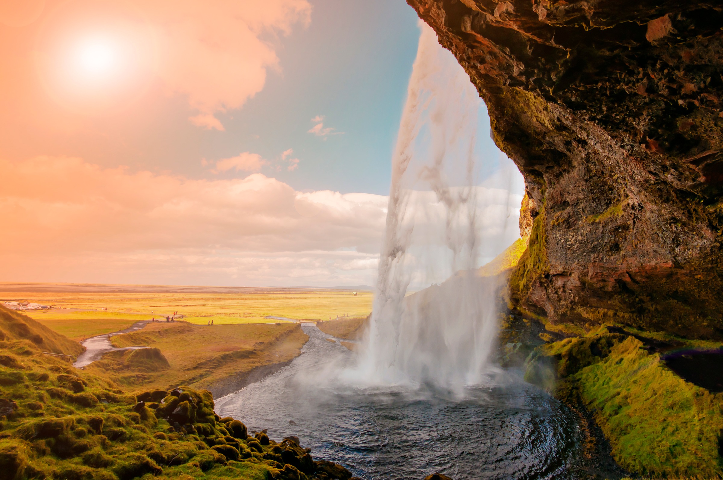 Papermoon Fototapete "Amazing Waterfall Iceland" glatt