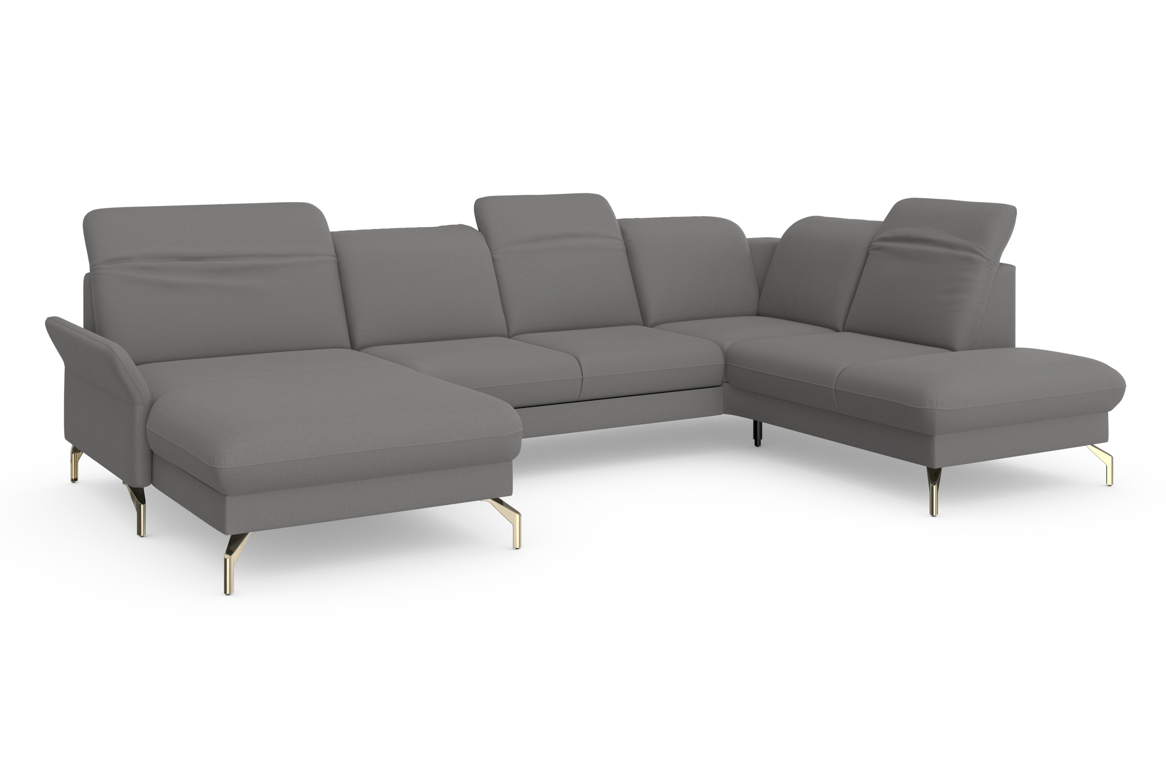 sit&more Wohnlandschaft »Fashion U-Form«, wahlweise mit Kopfteilverstellung, Vorziehsitz, motorisch, Nickelfüße