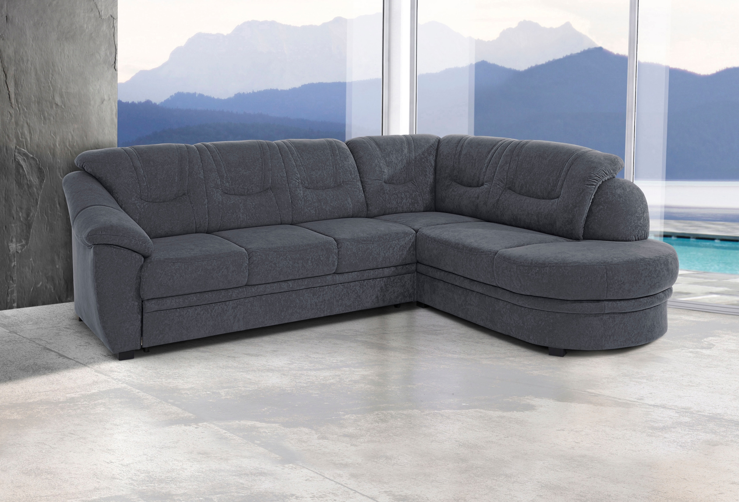 sit&more Ecksofa "Savona L-Form, B: 267 cm, Couch mit Federkern, Komfortsitzhöhe 46 cm" optional mit Schlaffunktion