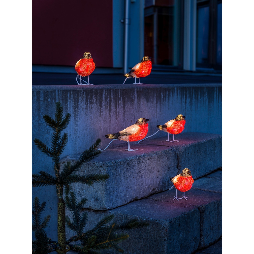 KONSTSMIDE LED-Lichterkette »Rotkehlchen, Weihnachtsdeko rot aussen«