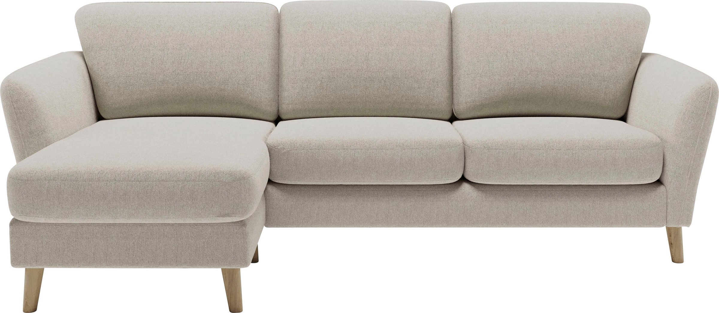 Home affaire Ecksofa »MARSEILLE (242/152cm),L-Form, Rec. rechts/links«, Massivholzbeine aus Eiche, in verschieden Bezügen und Farbvarianten