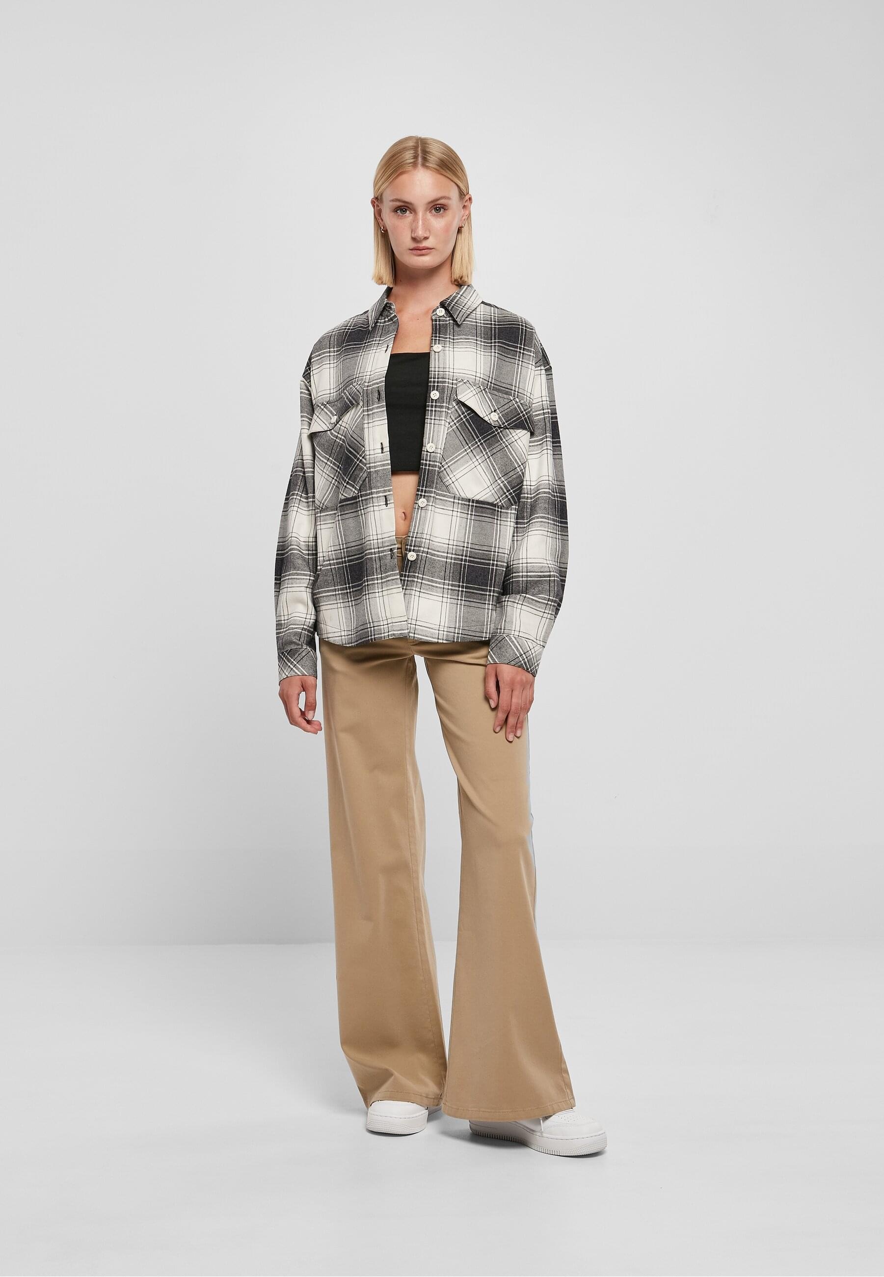 URBAN CLASSICS Klassische Bluse »Urban Classics Damen Ladies Oversized Check Shirt«