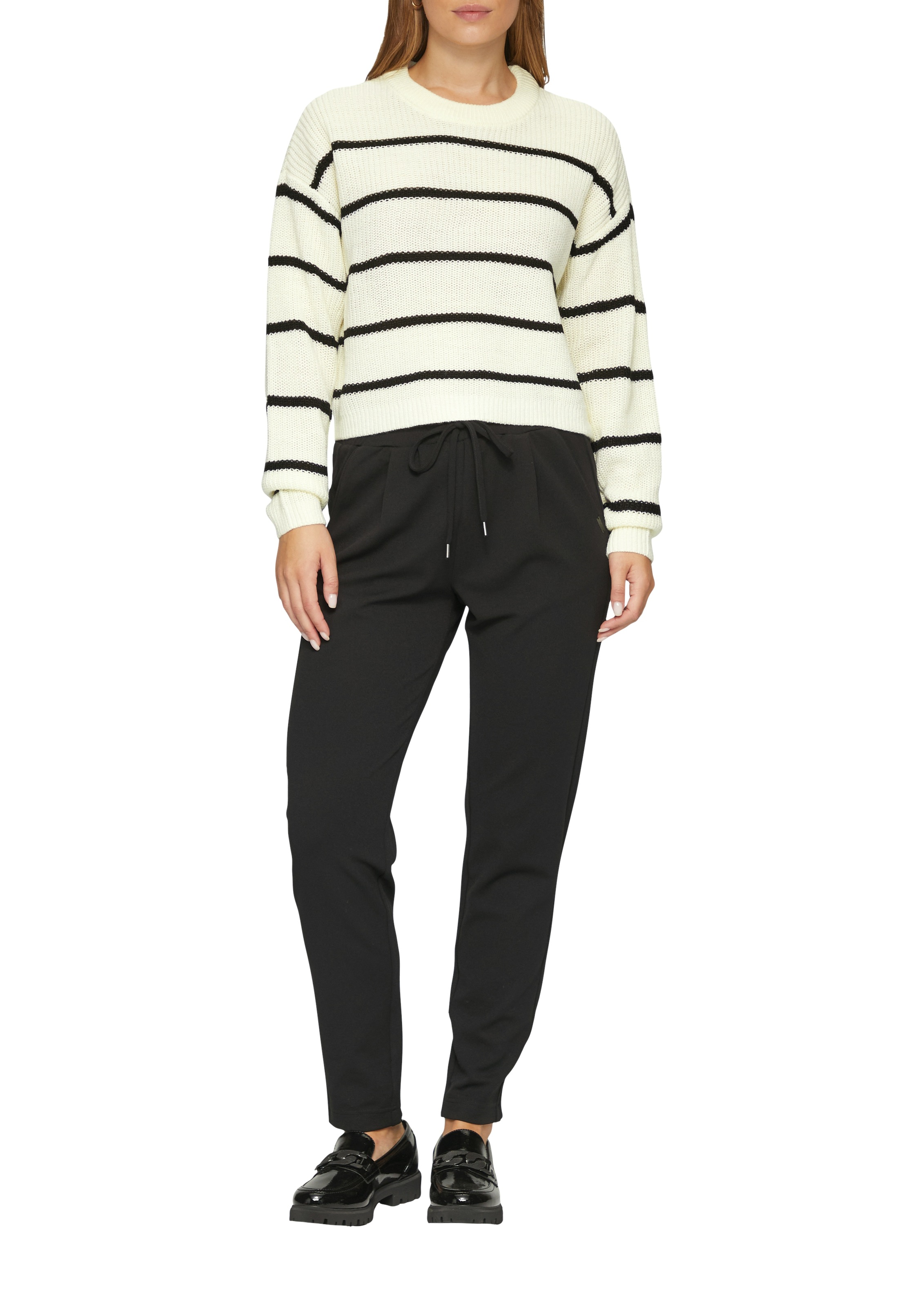 QS Rundhalspullover mit Streifenmuster