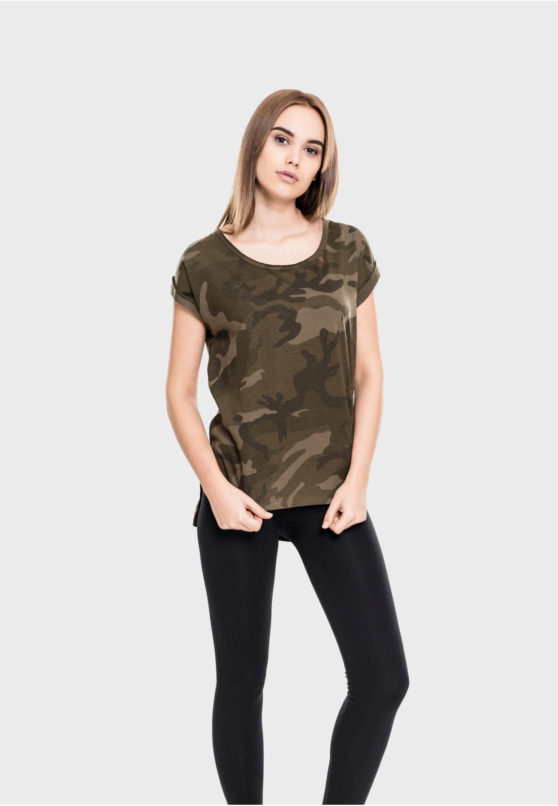 URBAN CLASSICS T-Shirt »Urban Classics Damen Ladies Camo Back Shaped Tee« 1 Stk.