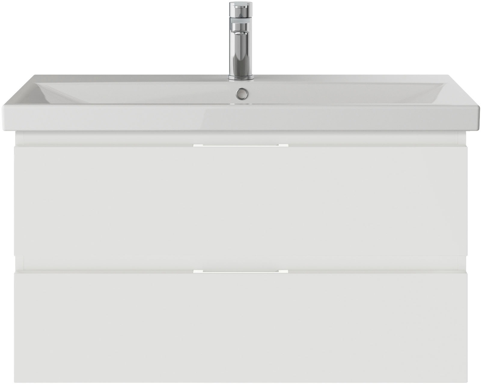 Saphir Badmöbel-Set »Serie 4035 2-teilig, Keramikwaschtisch mit LED-Spiegel, 90 cm breit«, (Set), Badezimmer-Set inkl. Türdämpfer, 2 Schubladen, Waschplatz