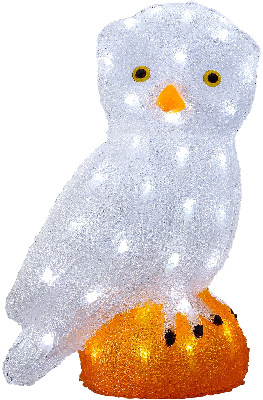 KONSTSMIDE Weihnachtsfigur »Weihnachtsdeko aussen«, LED Acryl Eule, groß, 56 kalt weiße Dioden