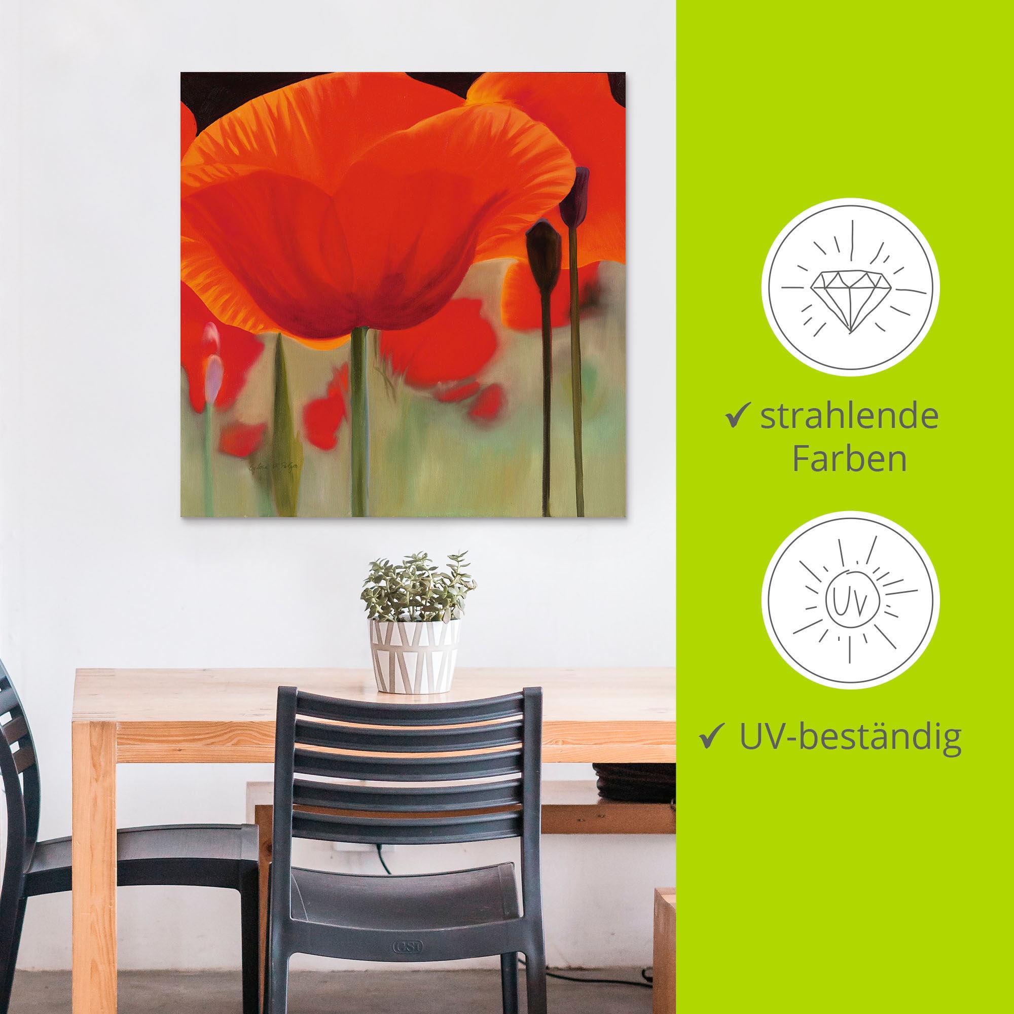 Artland Alu-Dibond-Druck »Leben« Blumen 1 Stk. tlg. für Innen- und Außenbereich geeignet, Outdoorbild