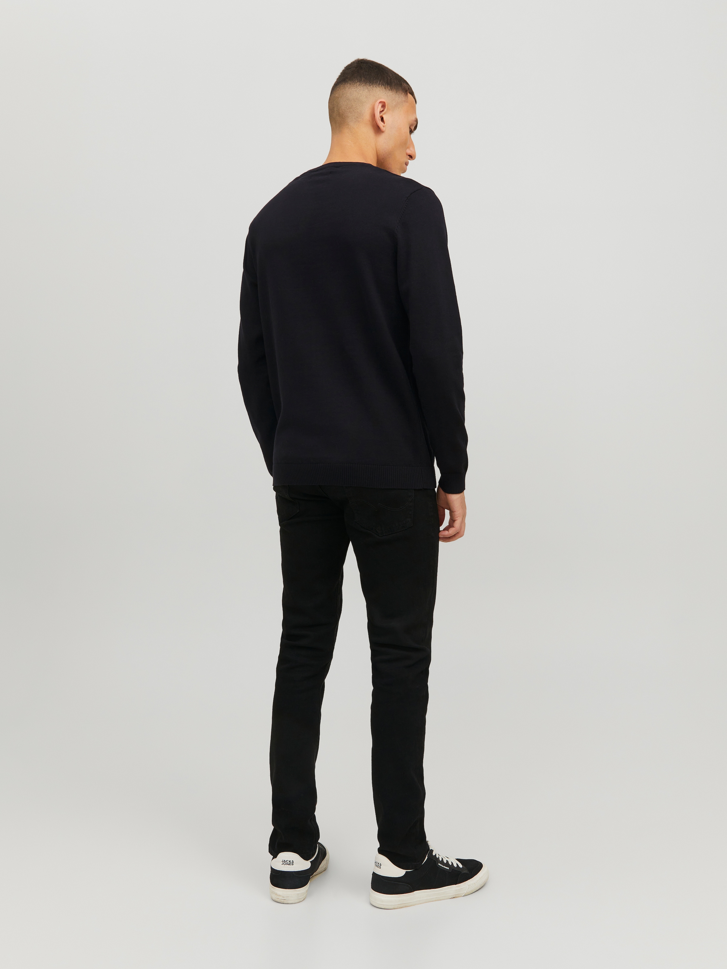 Jack & Jones Rundhalspullover »JJEBASIC mit Rundhals, ideal für Job und Freizeit« unifarben, modisch, slim fit, Baumwolle, Rundhals