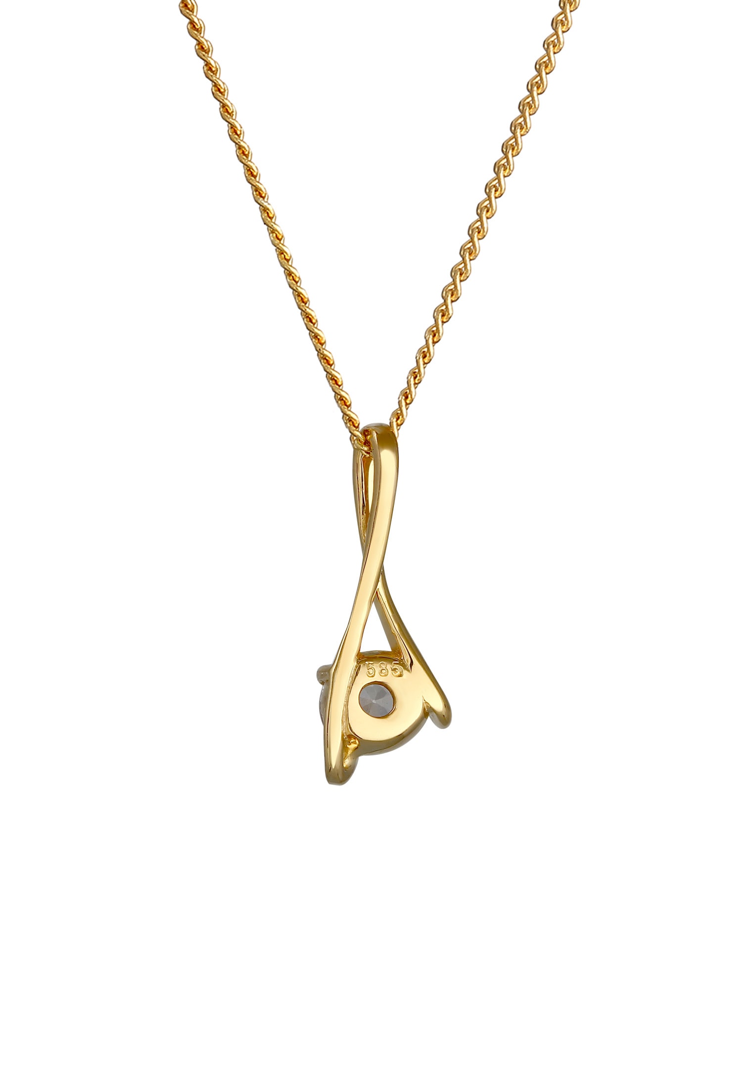 Elli Premium Collierkettchen »Zirkonia 585 Gelbgold«