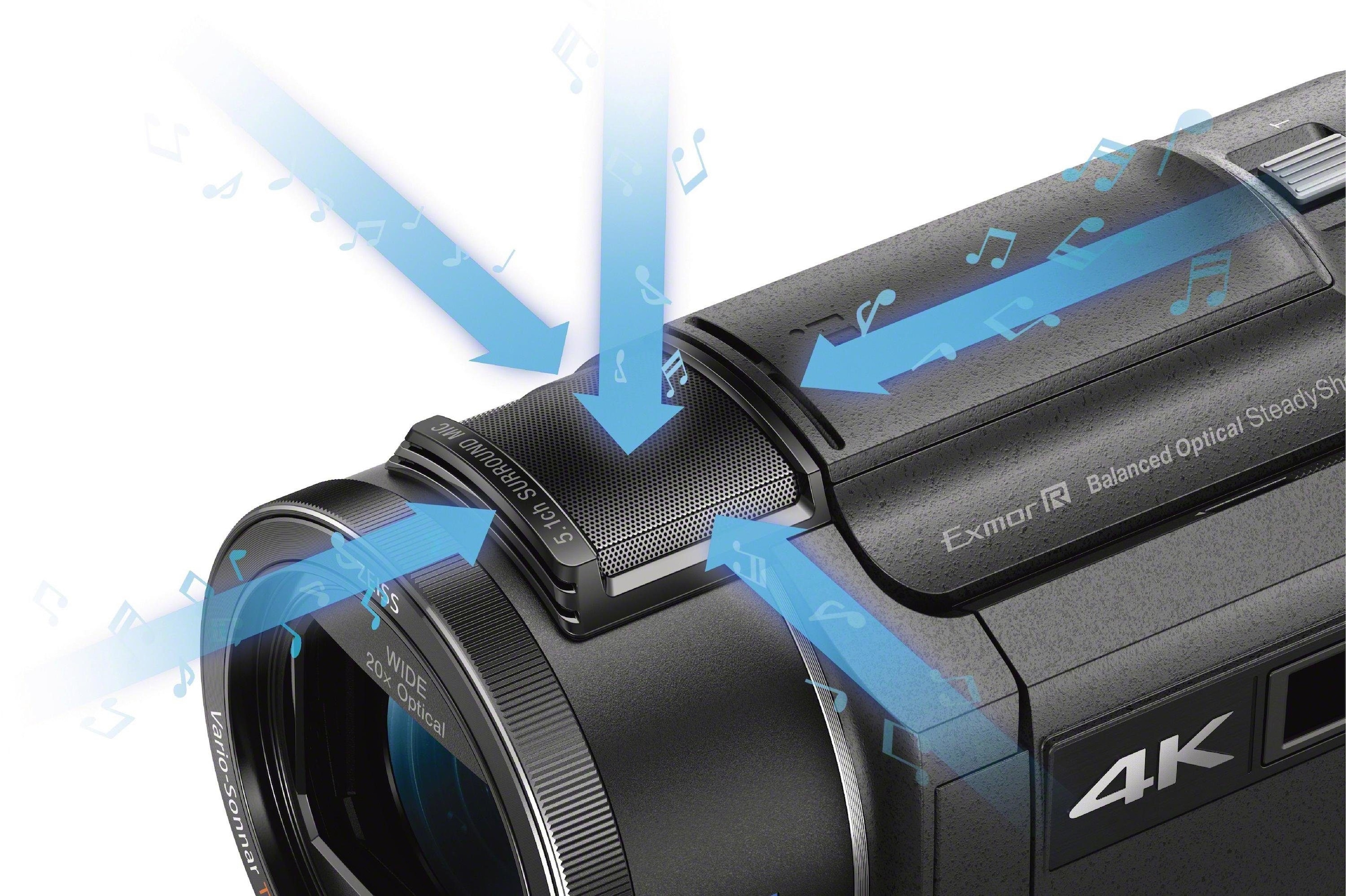 Sony Camcorder »FDRAX53VGPDI.EU«, 4K Ultra HD, NFC-WLAN (Wi-Fi), 20 fachx opt. Zoom, inkl. CG-60 Mikrofon & JOBY GorillaPod