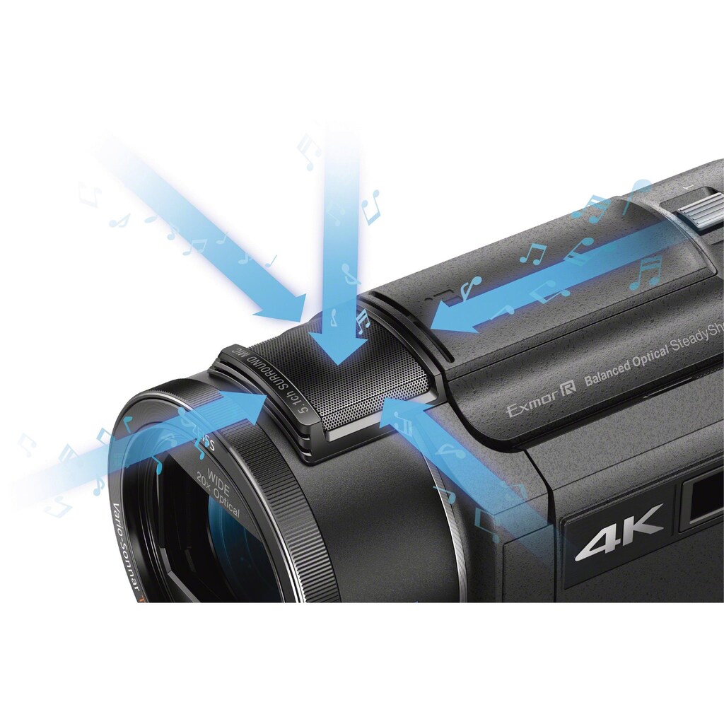 Sony Camcorder »FDRAX53VGPDI.EU«, 4K Ultra HD, NFC-WLAN (Wi-Fi), 20 fachx opt. Zoom