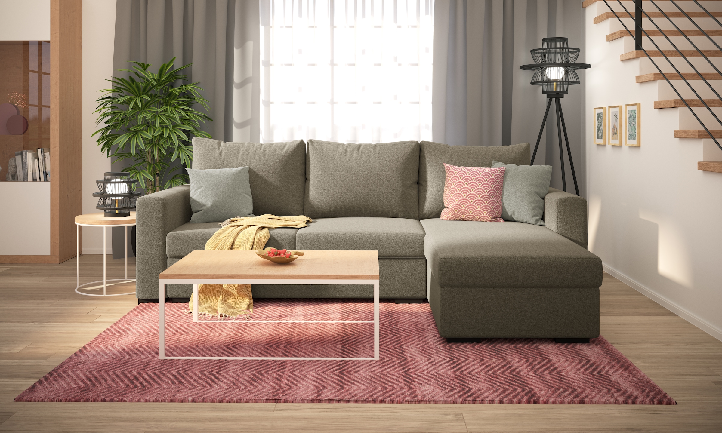 Home affaire Ecksofa »Combrit«, mit Bettfunktion und Stauraum