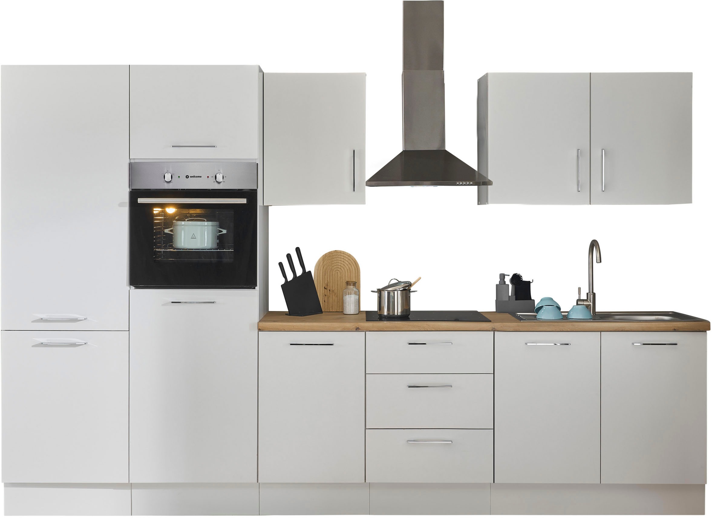 BASIC by Balculina Küchenzeile "Turin" Breite 330 cm, wahlweise mit E-Gerät günstig online kaufen