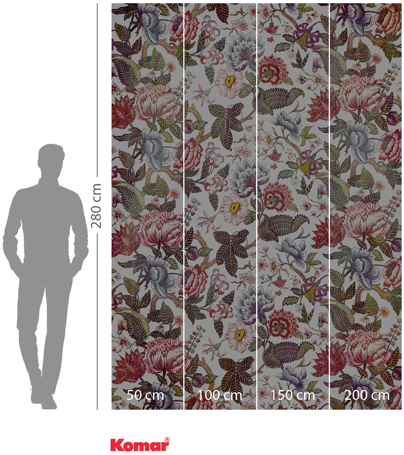 Komar Vliestapete »Digitaldruck Vlies -  Fleurs de Rêve - Größe 200 x 280 cm« bedruckt glatt Wohnzimmer, Schlafzimmer