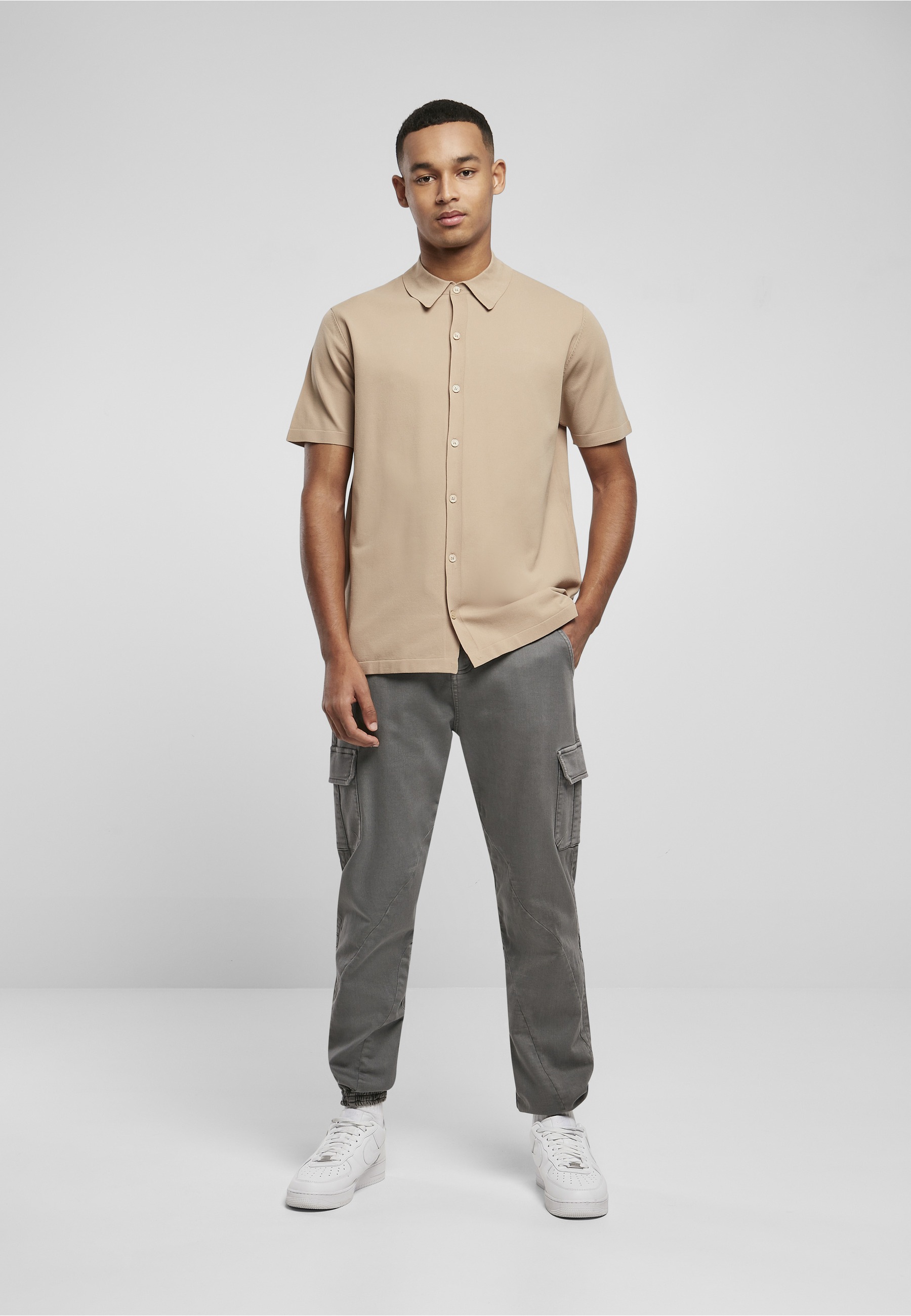 URBAN CLASSICS Langarmhemd »Urban Classics Herren Knitted Shirt« 1