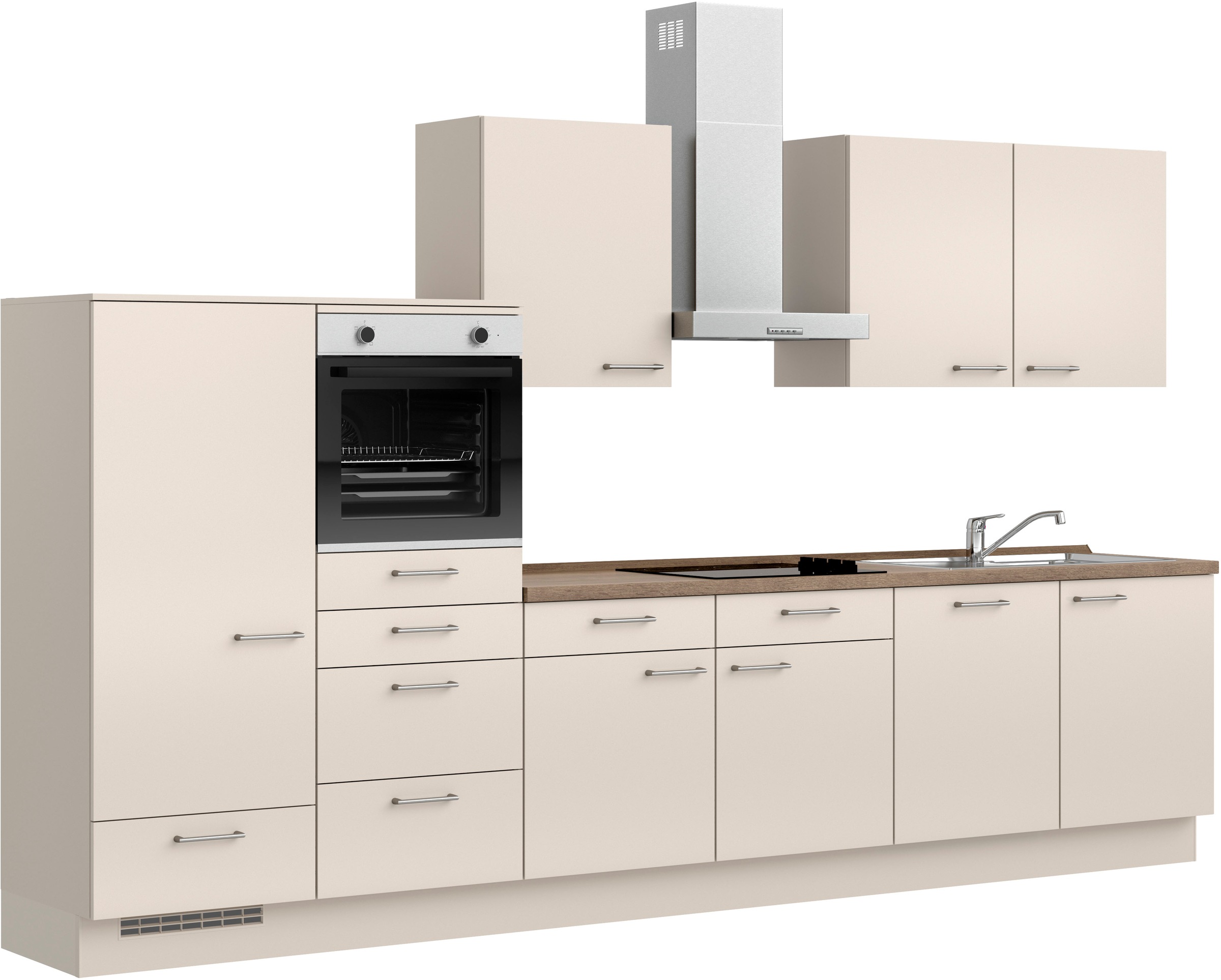 nobilia® Küchenzeile »"Laser I"«, vormontiert, Ausrichtung wählbar, Breite 360 cm, wahlw. mit E-Geräten