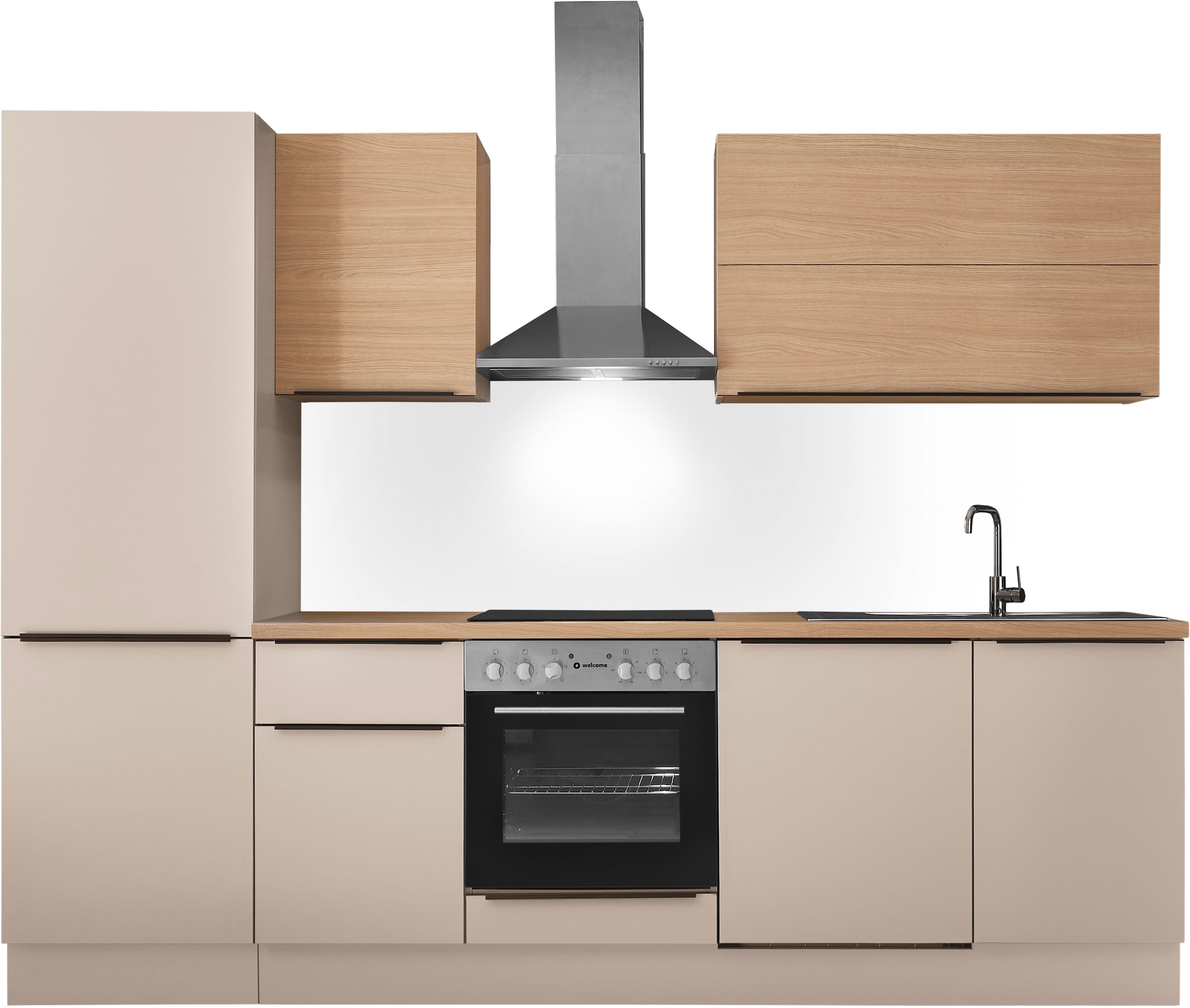 KOCHSTATION Küchenzeile "Cocco" Breite 280 cm, wahlweise mit E-Geräten und Induktion