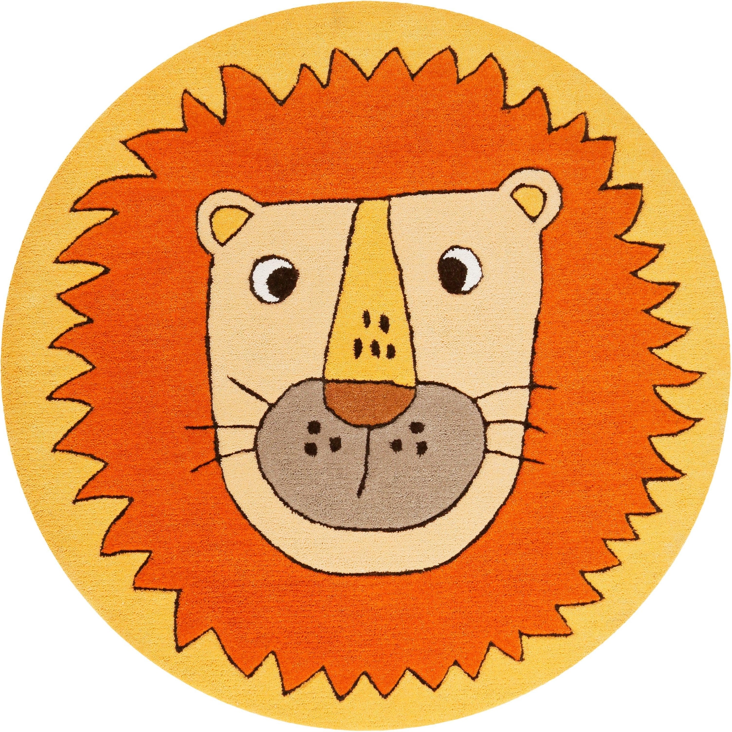 SMART KIDS Kinderteppich »Linus«, rund, Löwe Tiermotiv, Konturenschnitt