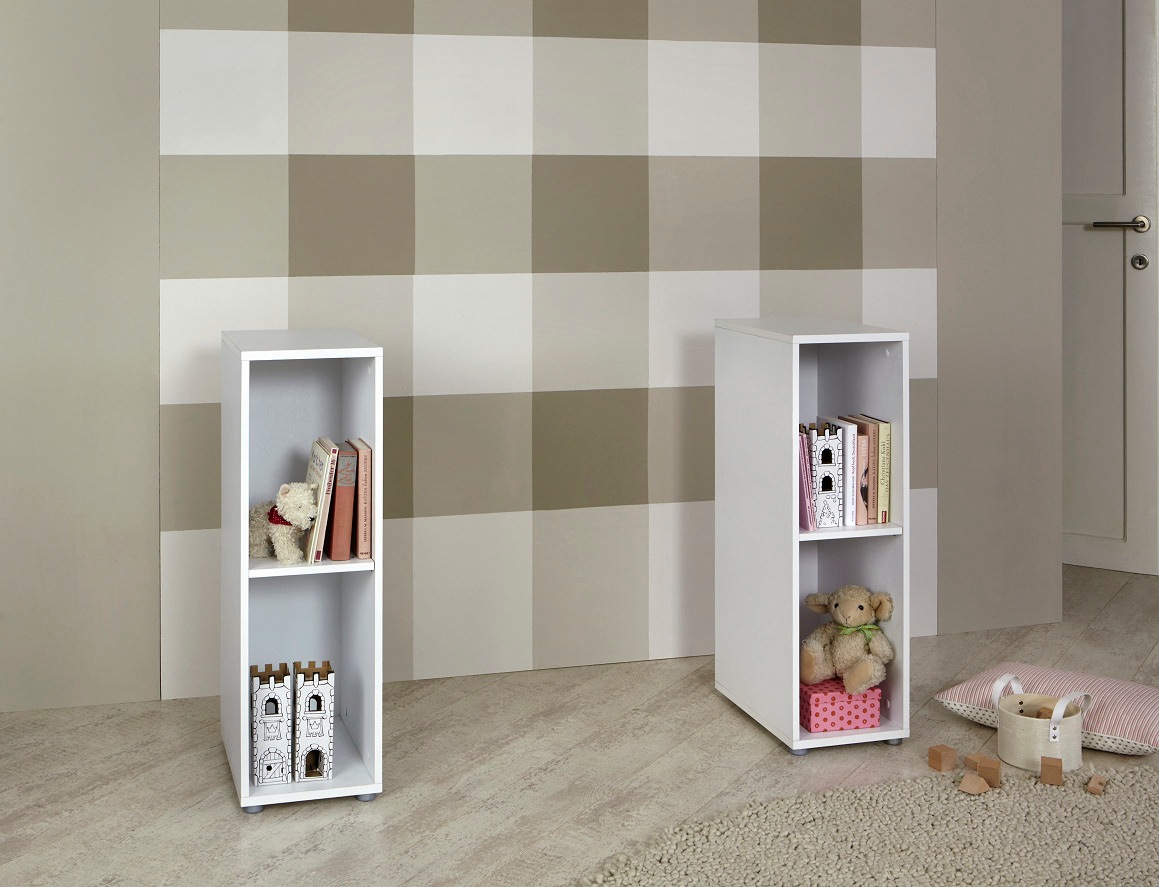 BMG Möbel Babyzimmer-Komplettset »Luis«, (Set, 7 tlg., Bett + Wickelkommode + 2-trg. Schrank + Standregal + Unterstellregal), Bett + Wickelkommode + 2-trg. Schrank + Standregal + Unterstellregal