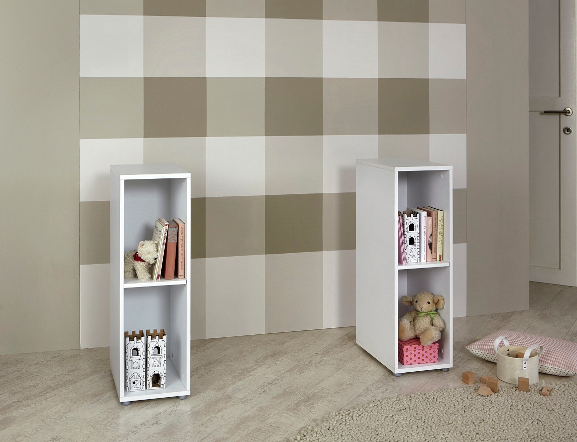 BMG Möbel Babyzimmer-Komplettset »Luis«, (Set, 7 St., Bett + Wickelkommode + 2-trg. Schrank + Standregal + Unterstellregal), Bett + Wickelkommode + 2-trg. Schrank + Standregal + Unterstellregal