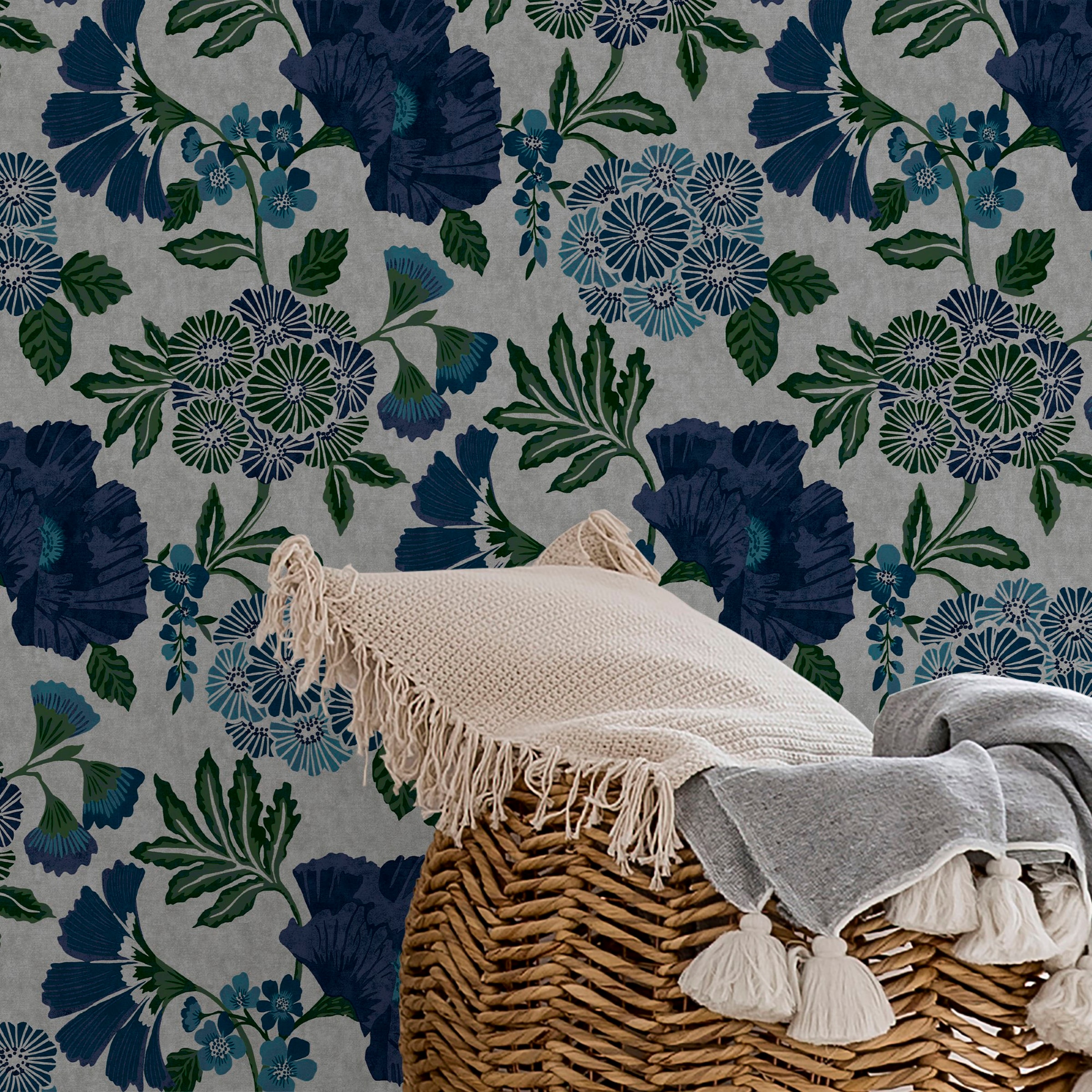 Superfresco Easy Vliestapete »Superfresco Easy Vliestapete Berkely Blau« botanisch aufgeschäumt Superfresco Easy Vliestapete Berkely Blau