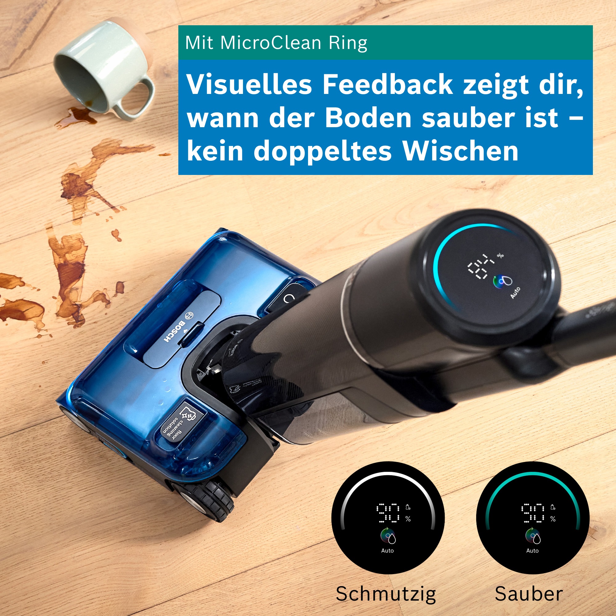 BOSCH Nass-Trocken-Sauger »OneFlow Serie 6 BHF61BM/BHF61BS, Selbstreinigung, 24.000 PA Saugkraft« Saugen & Wischen in einem, Anti-Haarverwicklung