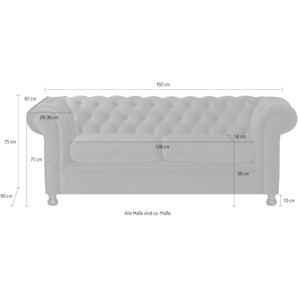 Home affaire Chesterfield-Sofa »Chesterfield Home 3-Sitzer B/T/H: 192/87/75 cn«