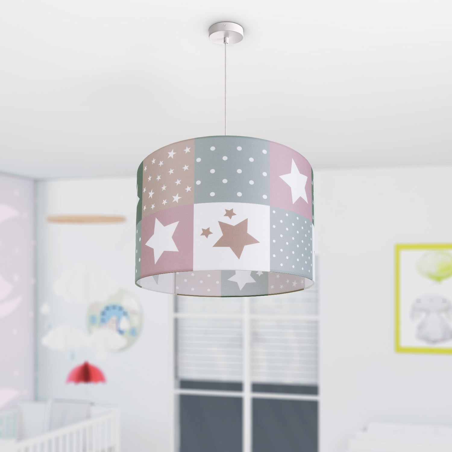 »Cosmo BAUR Kinderlampe 345«, E27 Kinderzimmer Deckenlampe Sternen 1 Motiv Lampe flammig-flammig, | Pendelleuchte Home Paco LED