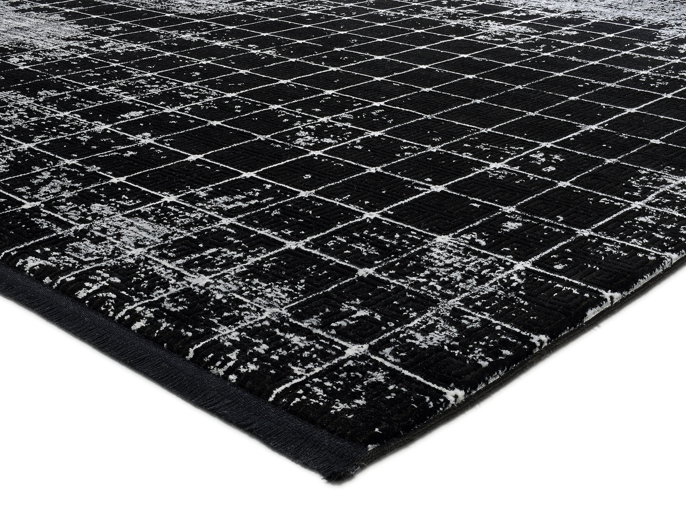 WK WOHNEN Teppich »BLACKLINE QUADRO«, rechteckig, fein eingefasst, sowie speziell veredelt, besonders flache Struktur