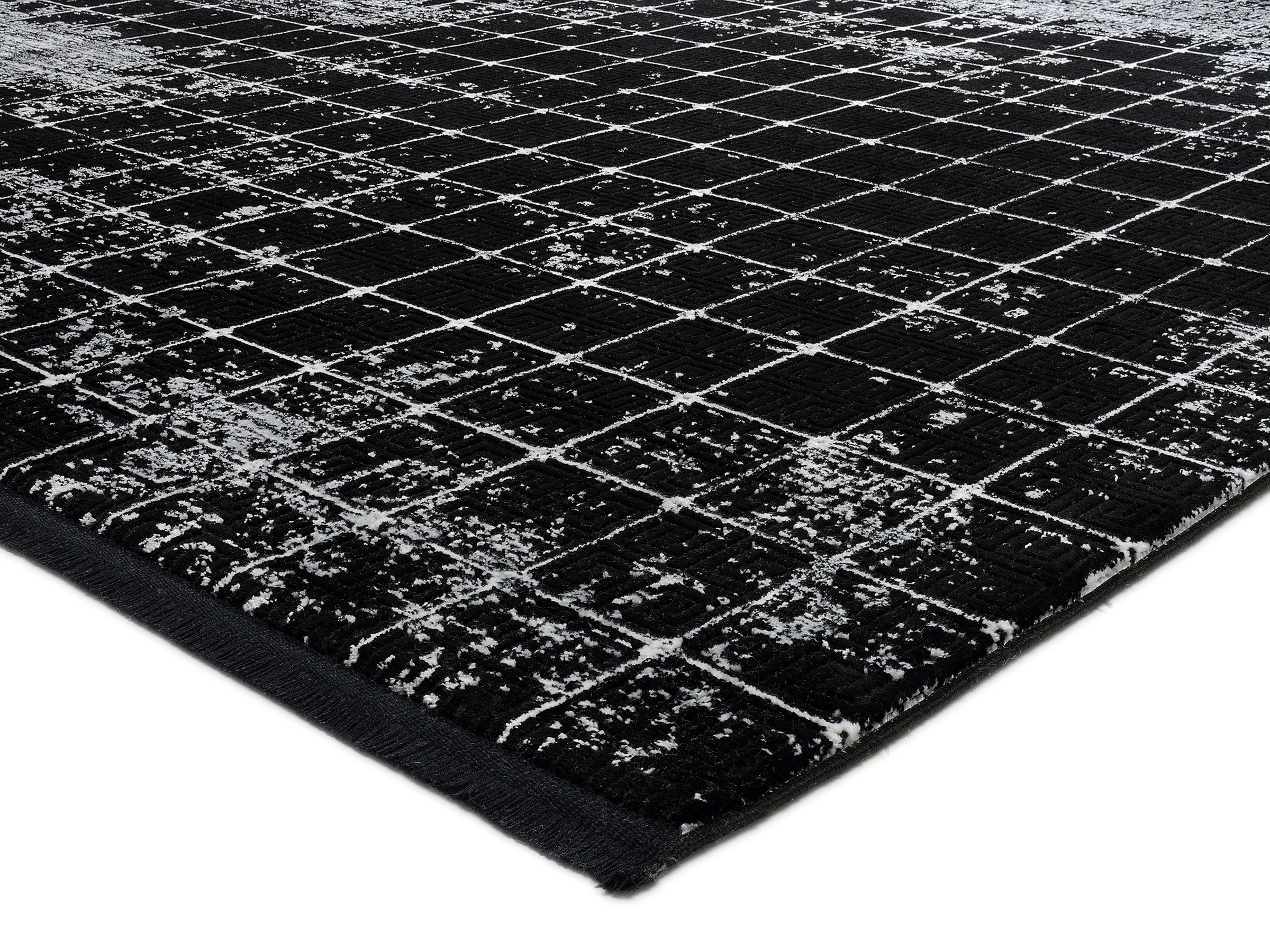 WK WOHNEN Teppich »BLACKLINE QUADRO«, rechteckig, 8 mm Höhe, fein eingefasst, sowie speziell veredelt, besonders flache Struktur