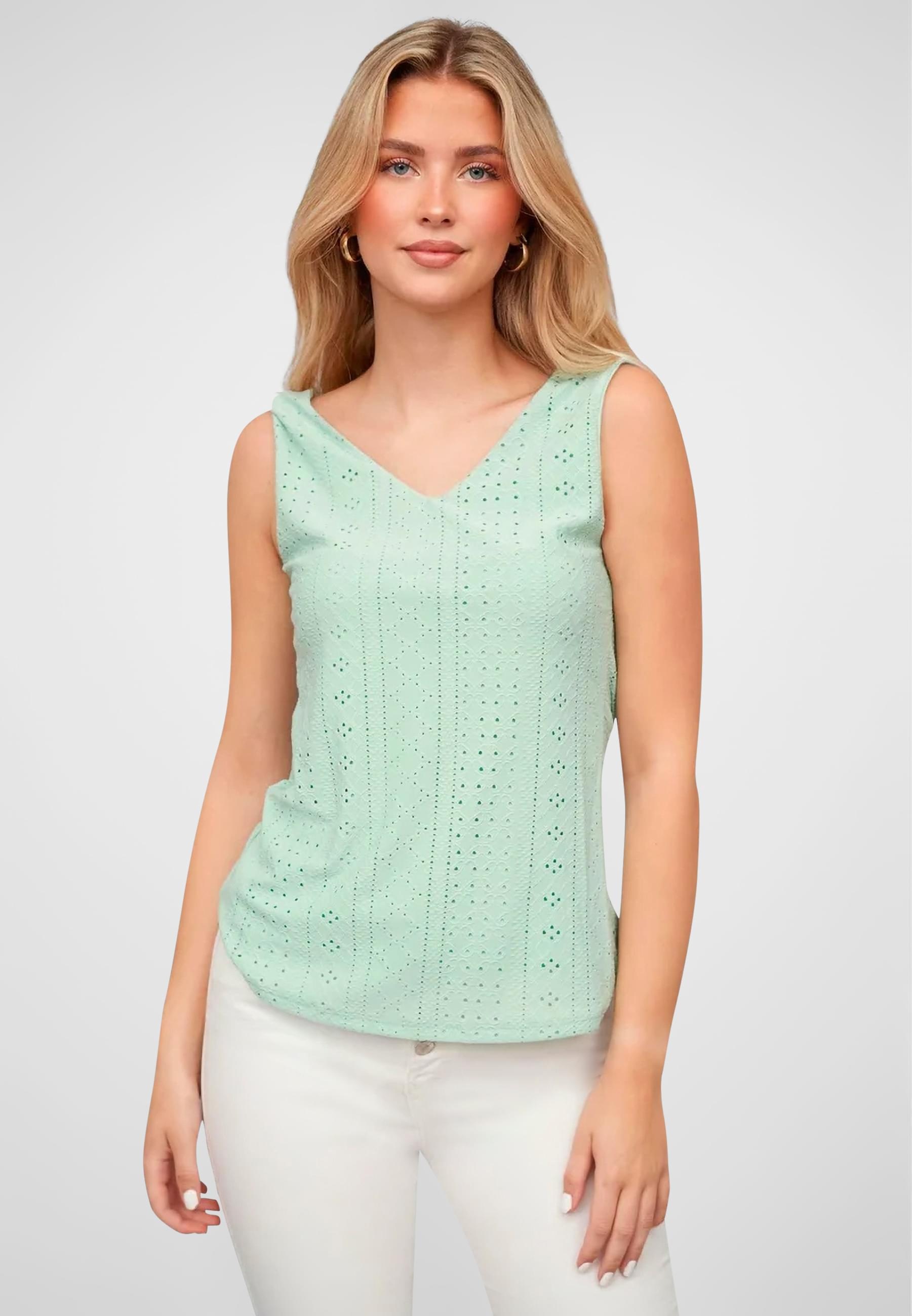 CLOUD 5IVE Klassische Bluse »CLOUD 5IVE Top mit Lochmuster und hinten offen in Wickeloptik«