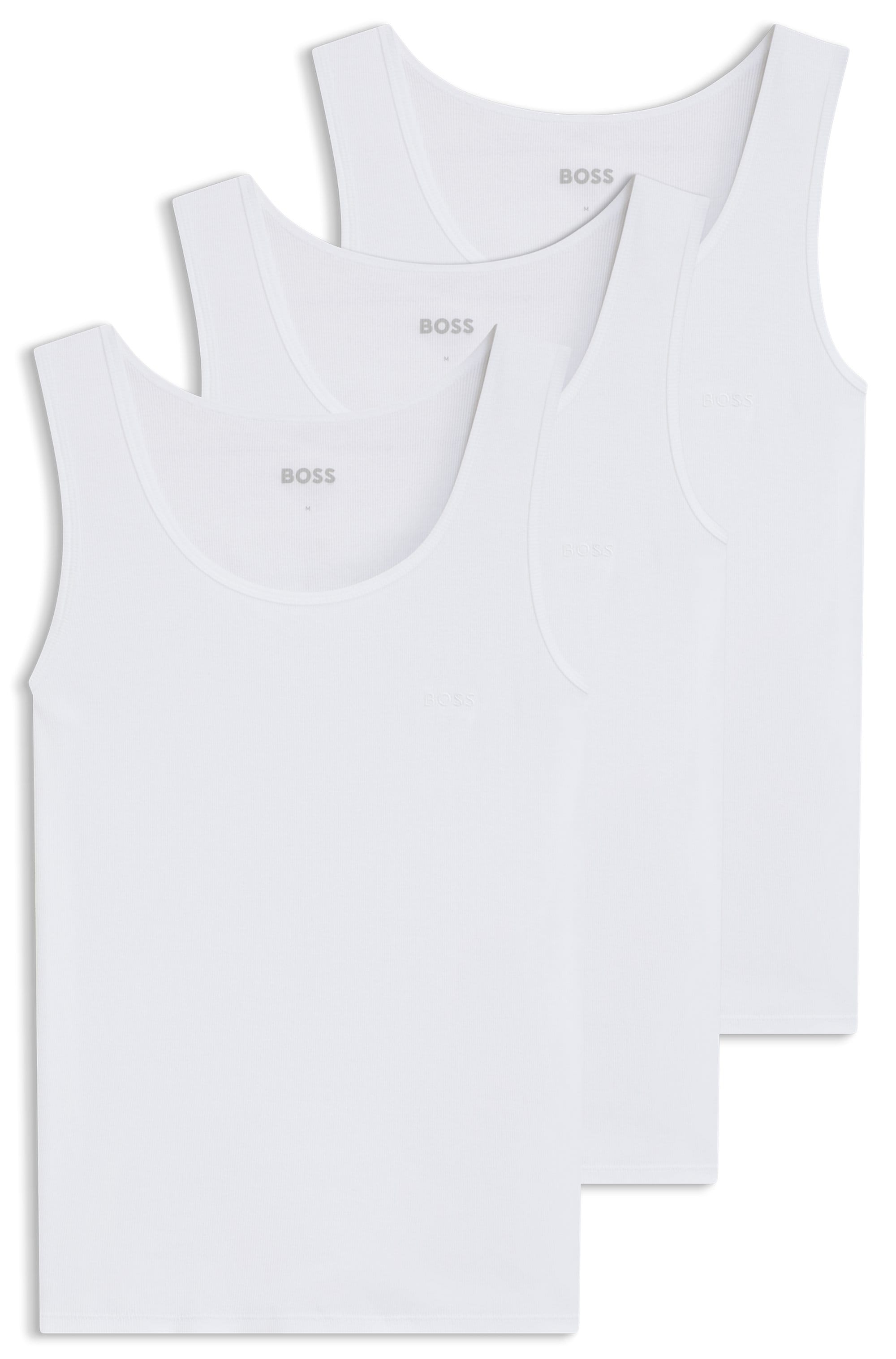 BOSS Tanktop »3P RibClassic BOSS ONE x David Beckham«, Ton in Ton Stickerei auf der Brust